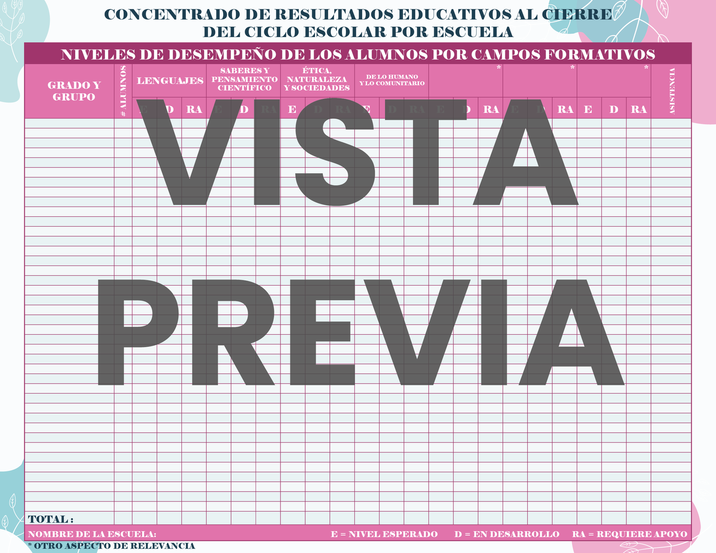 Agenda Flores SUPERVISOR Preescolar Ciclo Escolar 2024 - 2025