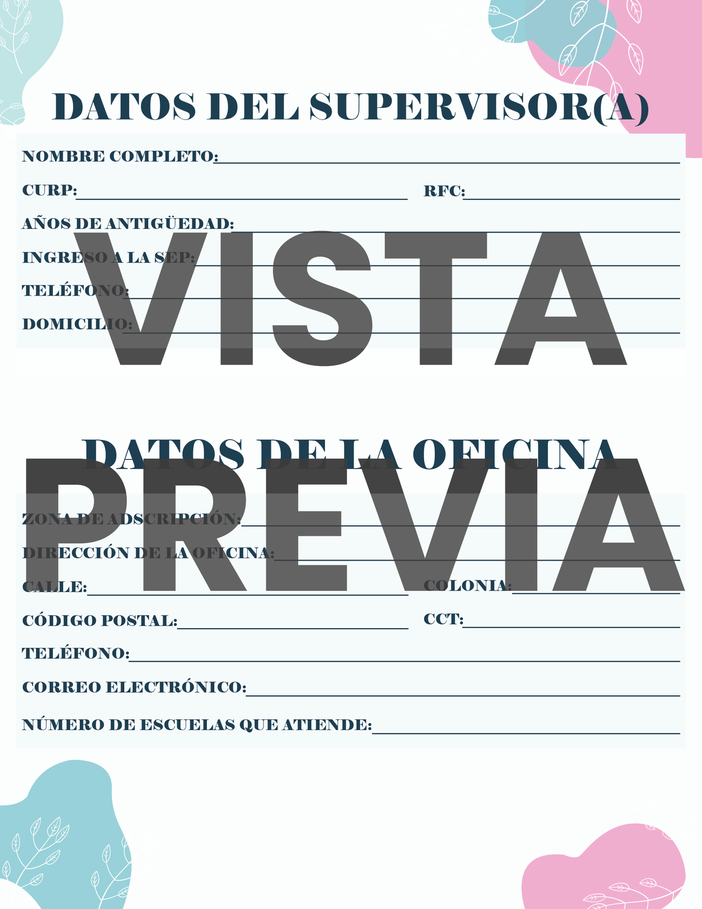 Agenda Flores SUPERVISOR Primaria Ciclo Escolar 2024 - 2025