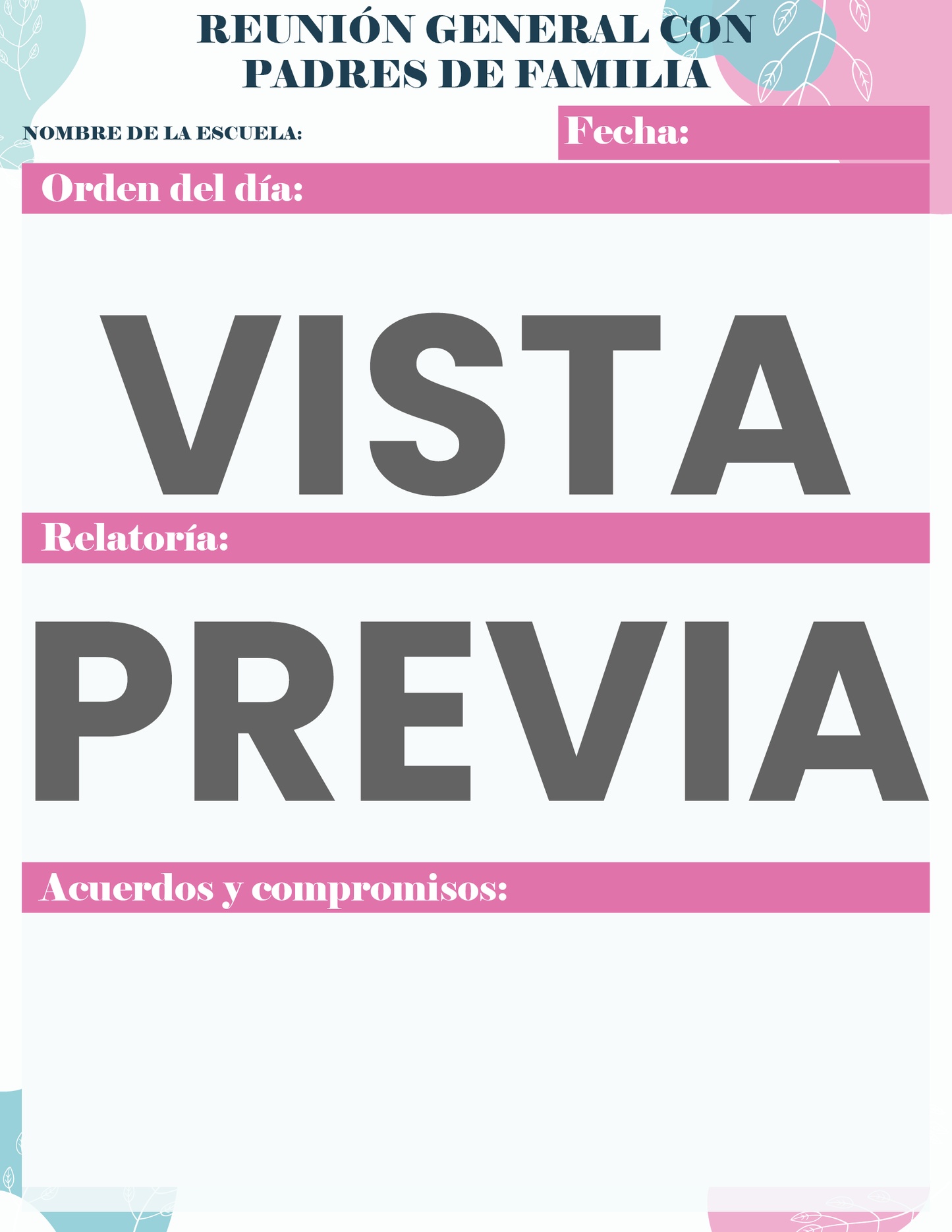 Agenda Flores SUPERVISOR Primaria Ciclo Escolar 2024 - 2025