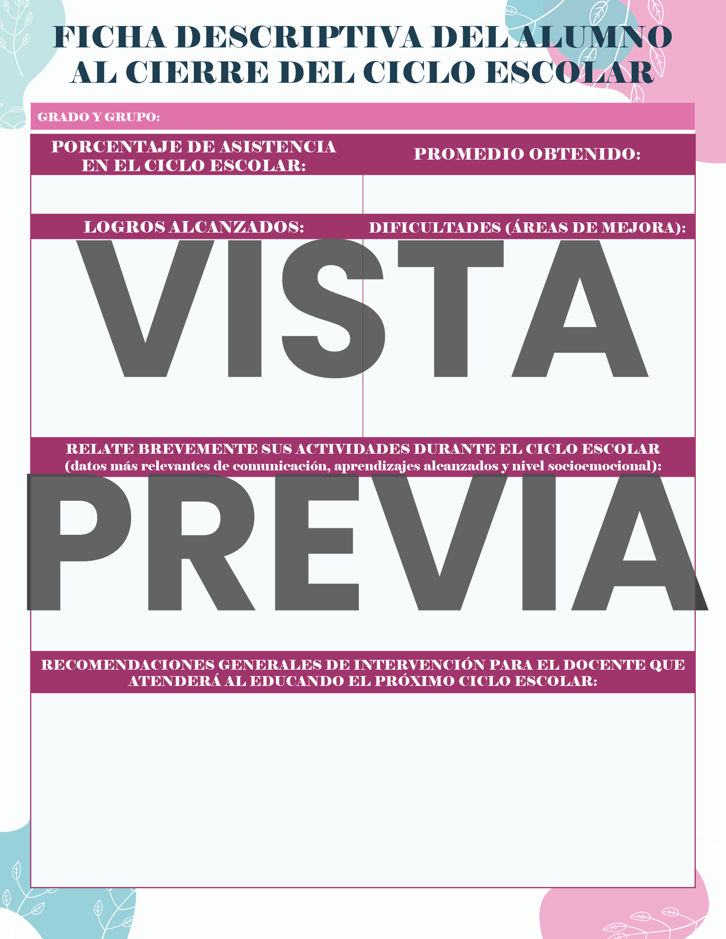 Agenda Flores SUPERVISOR Primaria Ciclo Escolar 2024 - 2025
