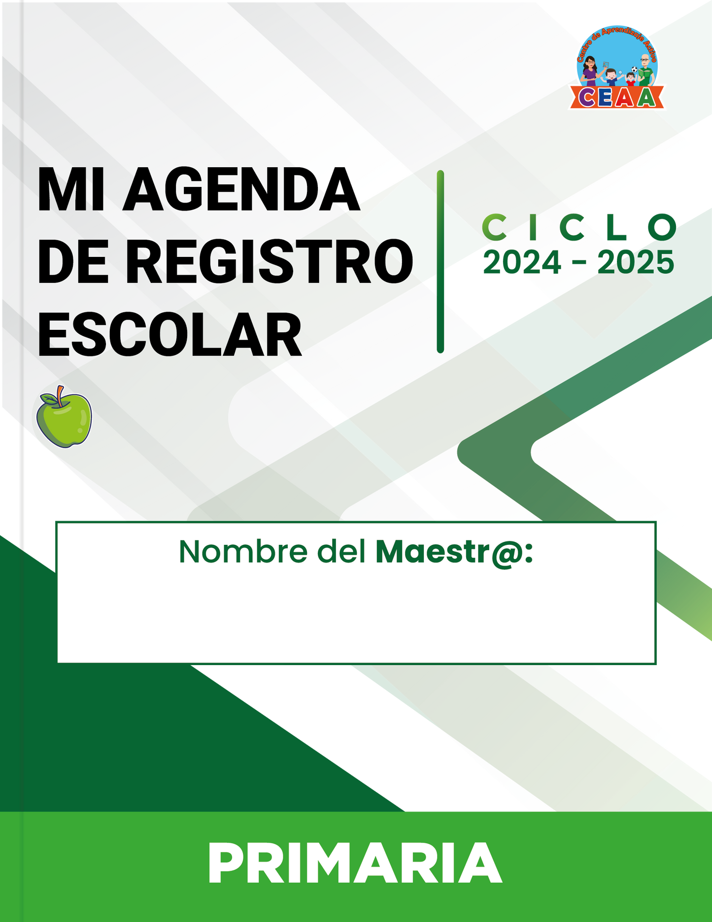 Mi Agenda Formal MAESTRO Primaria Ciclo Escolar 2024 - 2025 en PDF