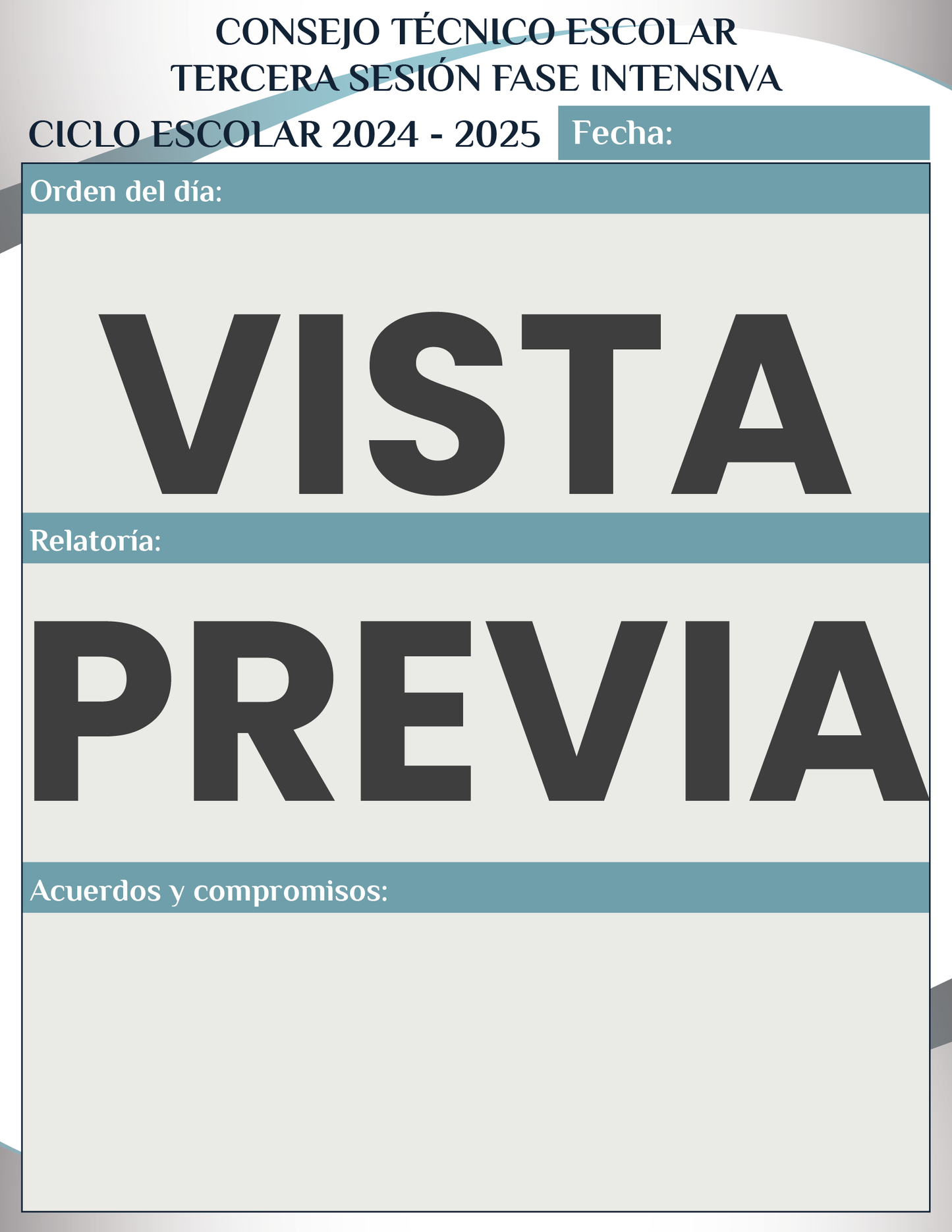 Agenda Formal MAESTRO Secundaria Ciclo Escolar 2024 - 2025