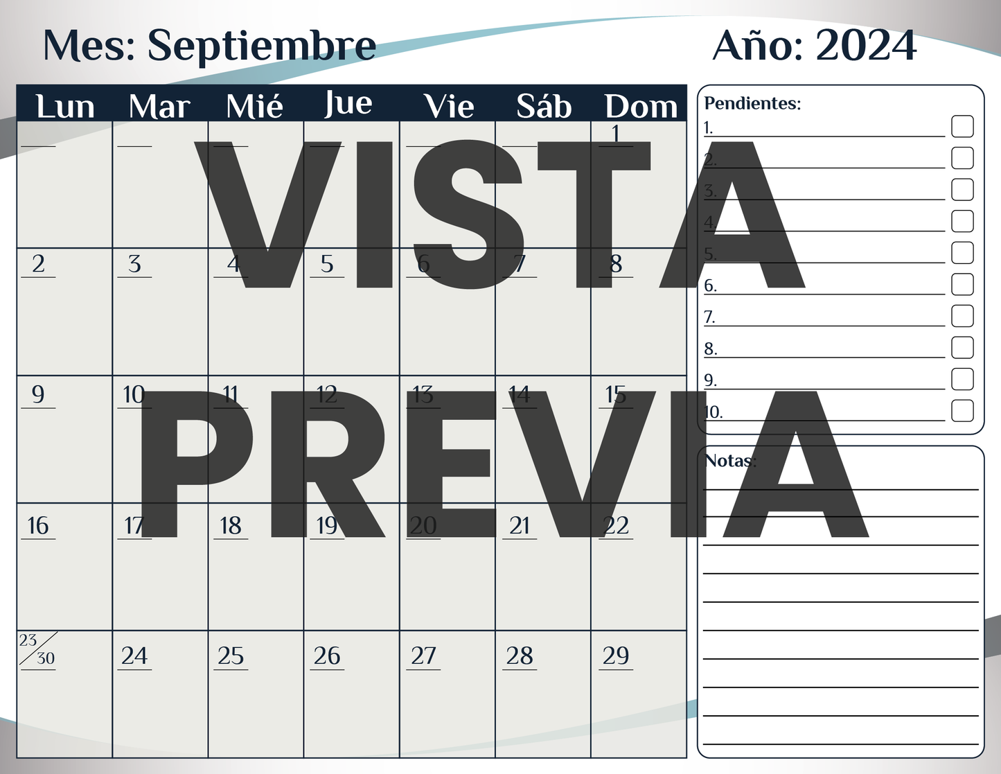 Agenda Formal MAESTRO Secundaria Ciclo Escolar 2024 - 2025