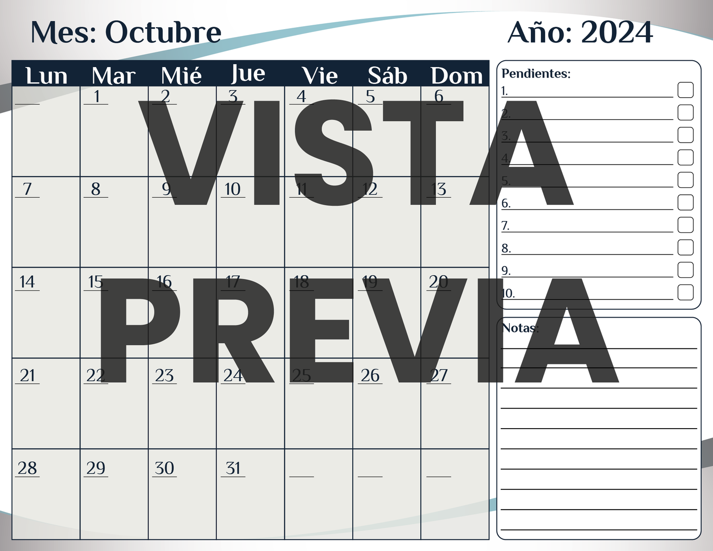 Agenda Formal MAESTRO Secundaria Ciclo Escolar 2024 - 2025