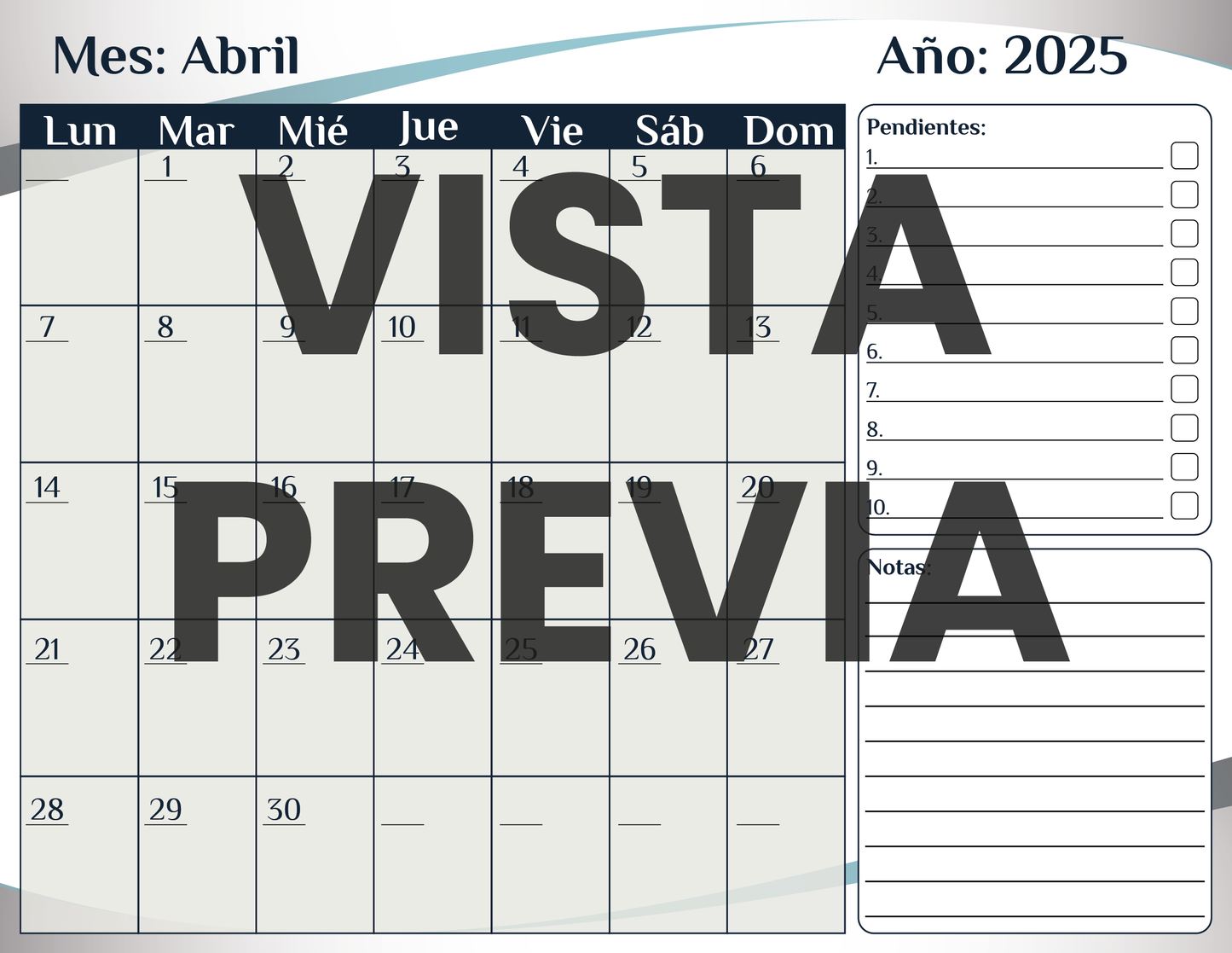 Agenda Formal MAESTRO Secundaria Ciclo Escolar 2024 - 2025
