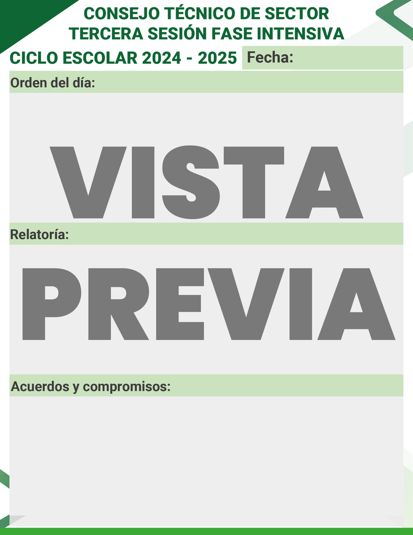 Mi Agenda Formal SUPERVISOR Preescolar Ciclo Escolar 2024 - 2025 en PDF