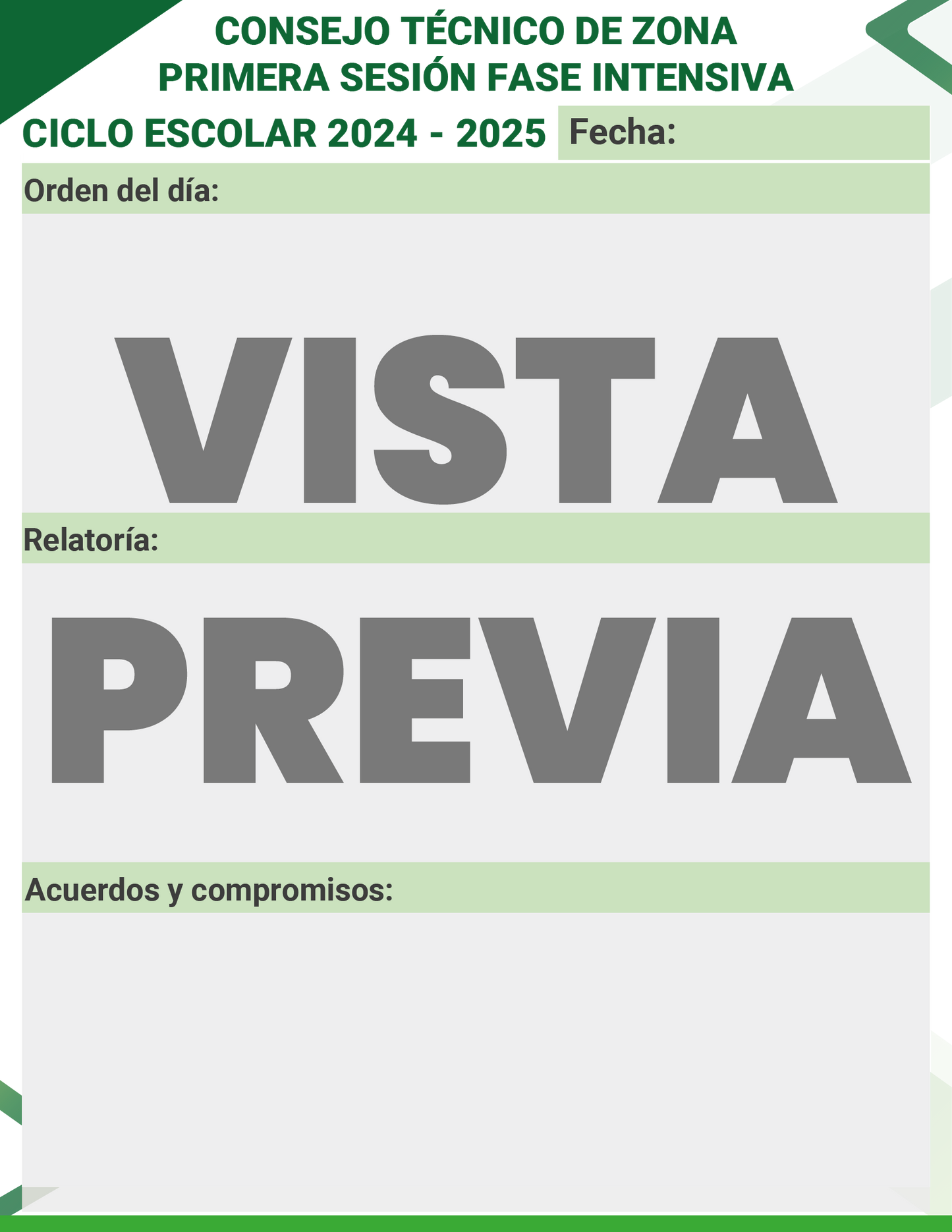 Mi Agenda Formal SUPERVISOR Preescolar Ciclo Escolar 2024 - 2025 en PDF