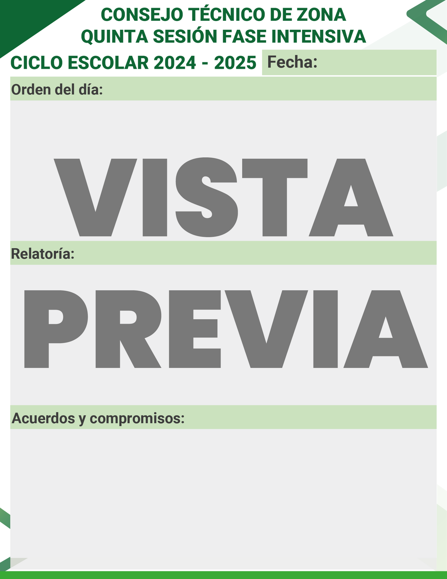 Mi Agenda Formal SUPERVISOR Preescolar Ciclo Escolar 2024 - 2025 en PDF