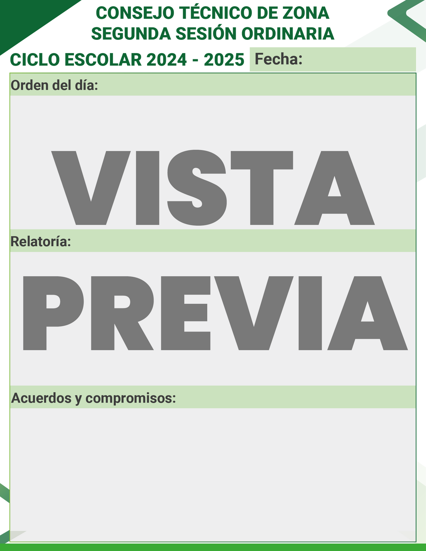 Mi Agenda Formal SUPERVISOR Preescolar Ciclo Escolar 2024 - 2025 en PDF