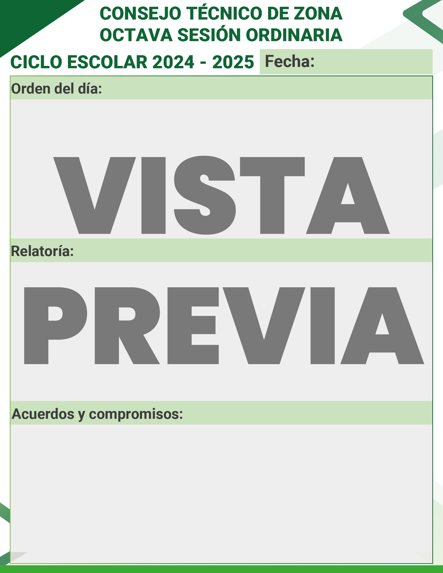 Mi Agenda Formal SUPERVISOR Preescolar Ciclo Escolar 2024 - 2025 en PDF