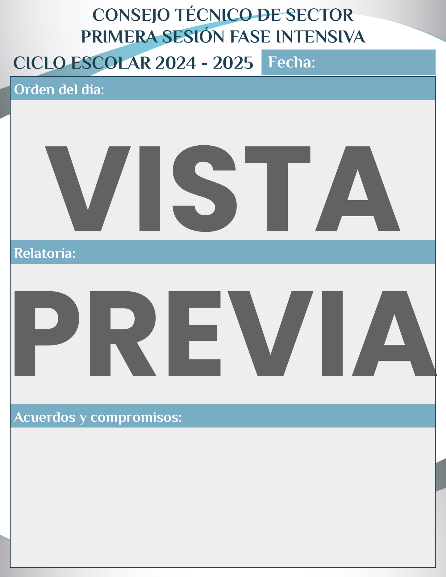 Agenda Formal SUPERVISOR Primaria Ciclo Escolar 2024 - 2025