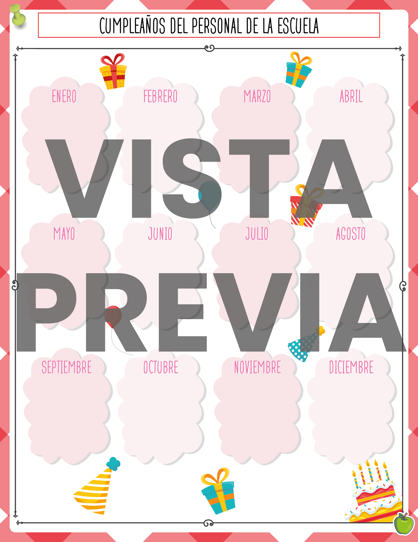 Agenda Roja MAESTRO Preescolar Ciclo Escolar 2024 - 2025 en PDF