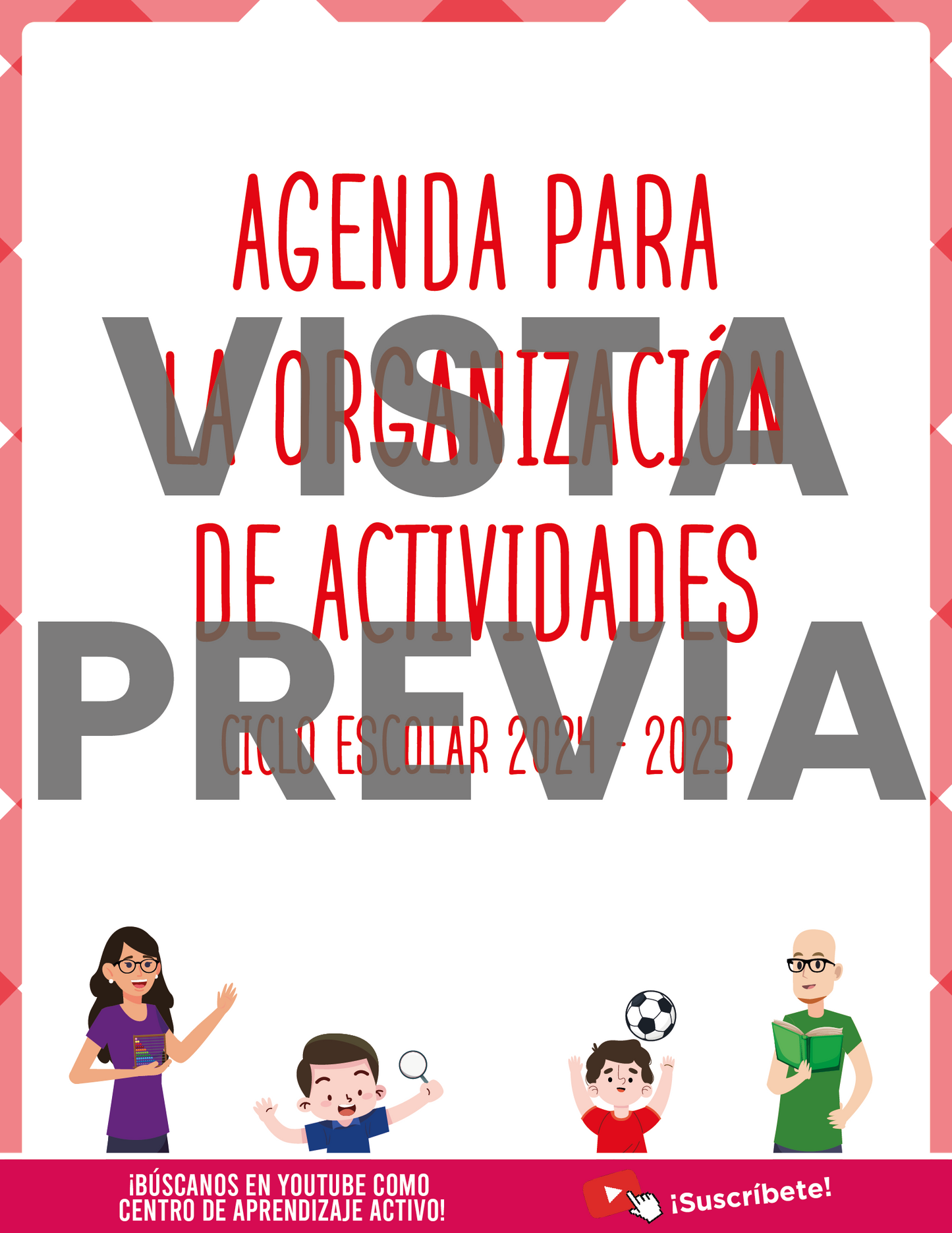 Agenda Roja MAESTRO Preescolar Ciclo Escolar 2024 - 2025 en PDF