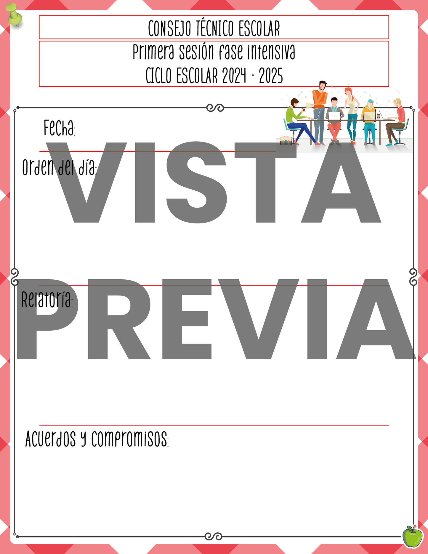 Agenda Roja MAESTRO Preescolar Ciclo Escolar 2024 - 2025 en PDF