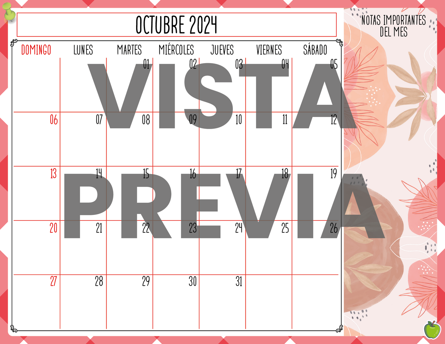 Agenda Roja MAESTRO Preescolar Ciclo Escolar 2024 - 2025 en PDF