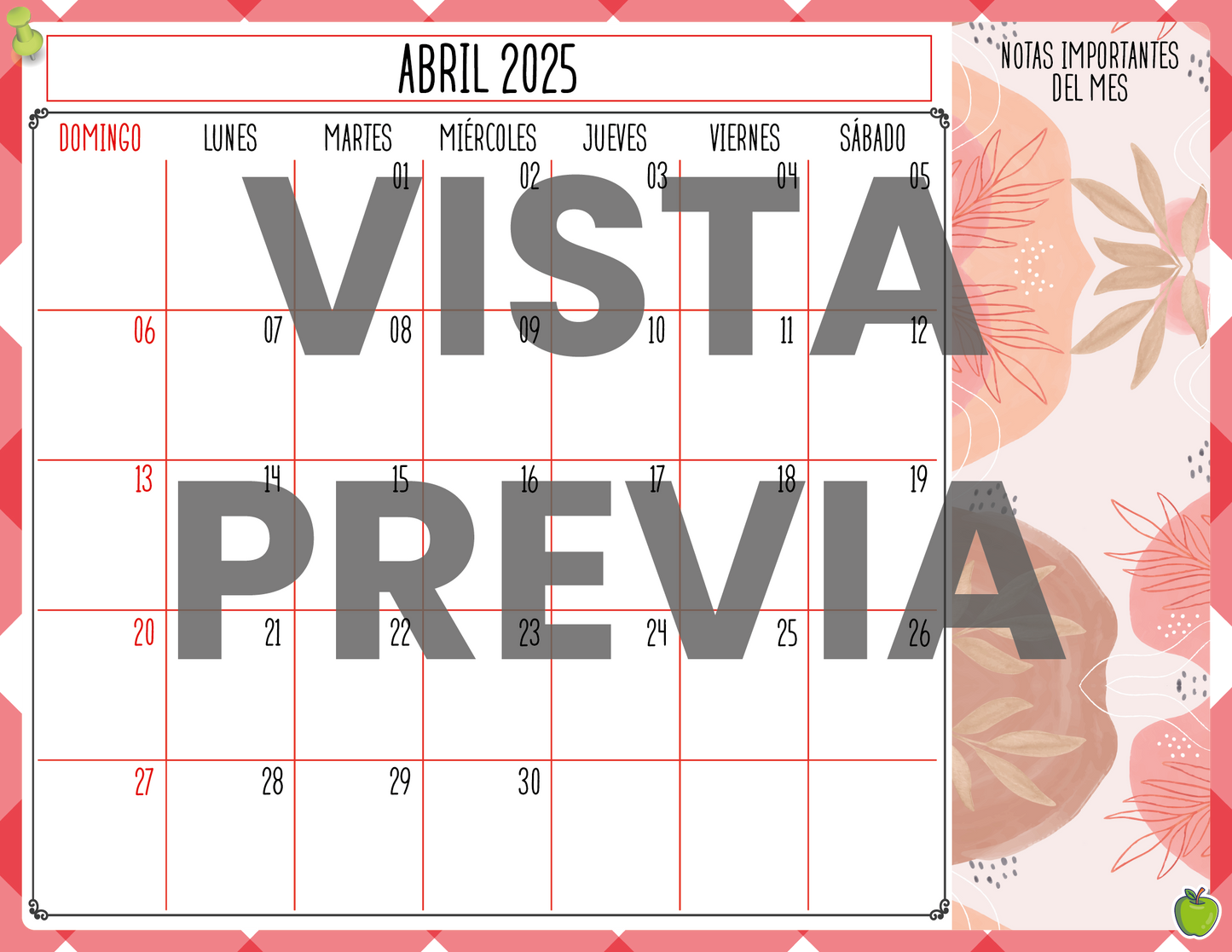 Agenda Roja MAESTRO Preescolar Ciclo Escolar 2024 - 2025 en PDF