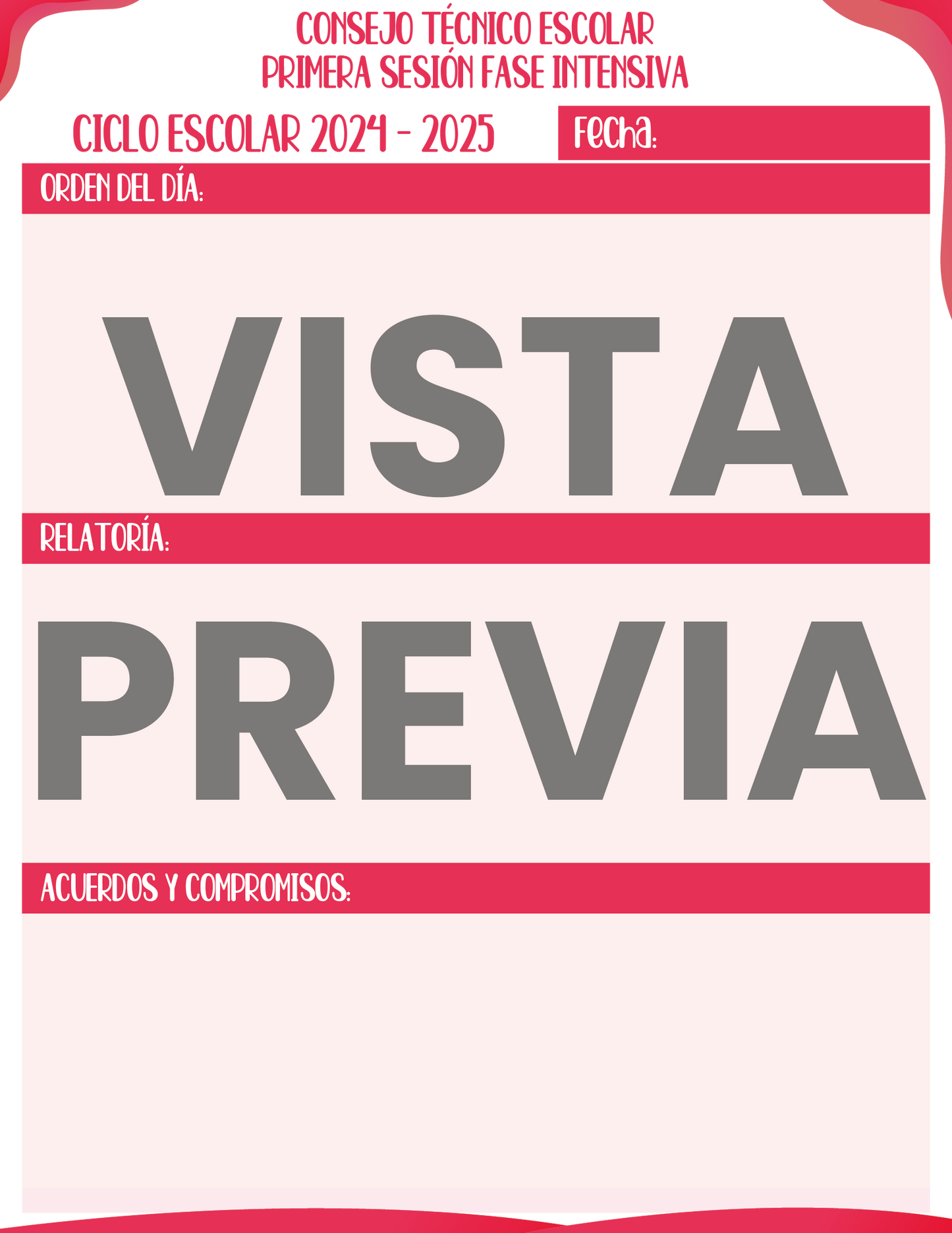 Agenda Rosa MAESTRO Preescolar Ciclo Escolar 2024 - 2025 en PDF