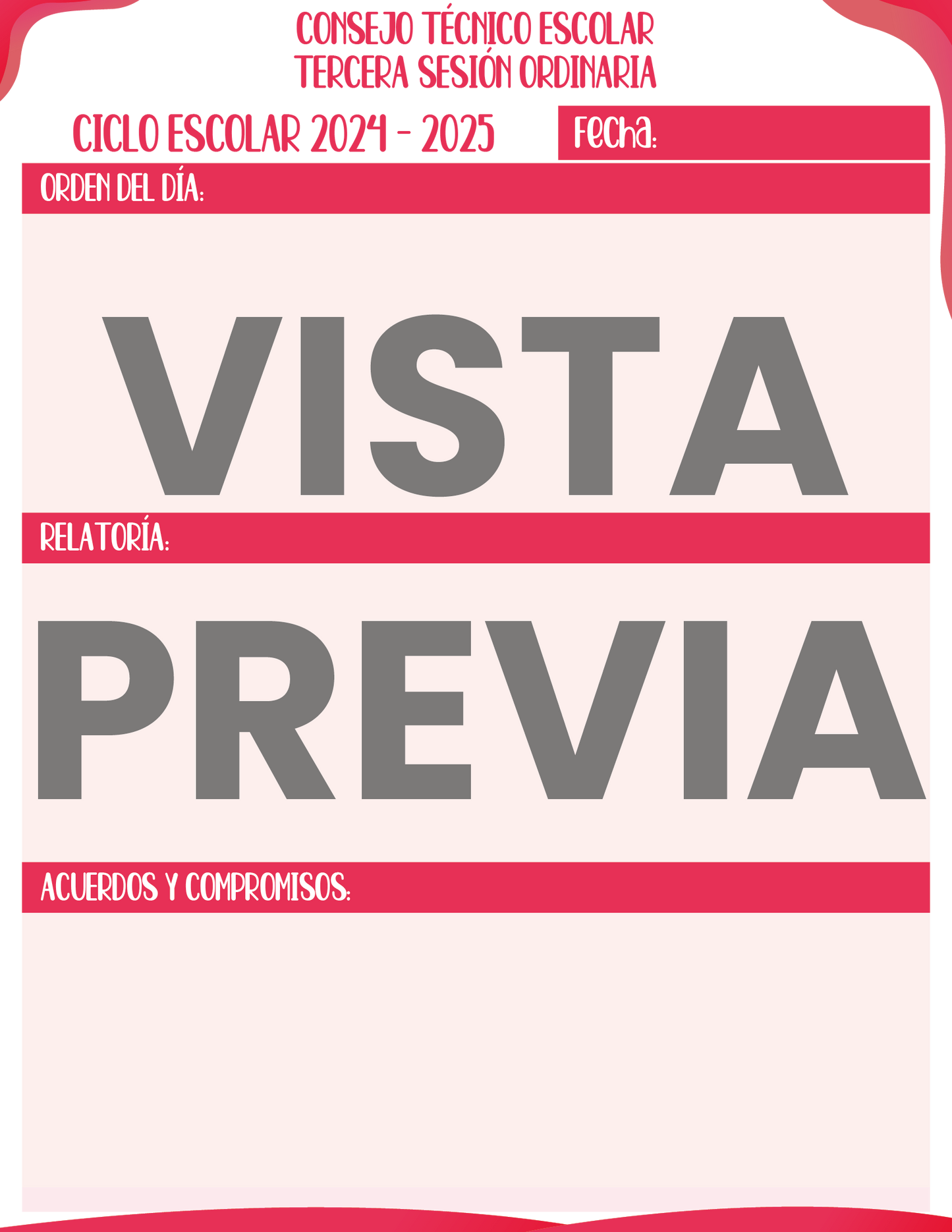 Agenda Rosa MAESTRO Preescolar Ciclo Escolar 2024 - 2025 en PDF