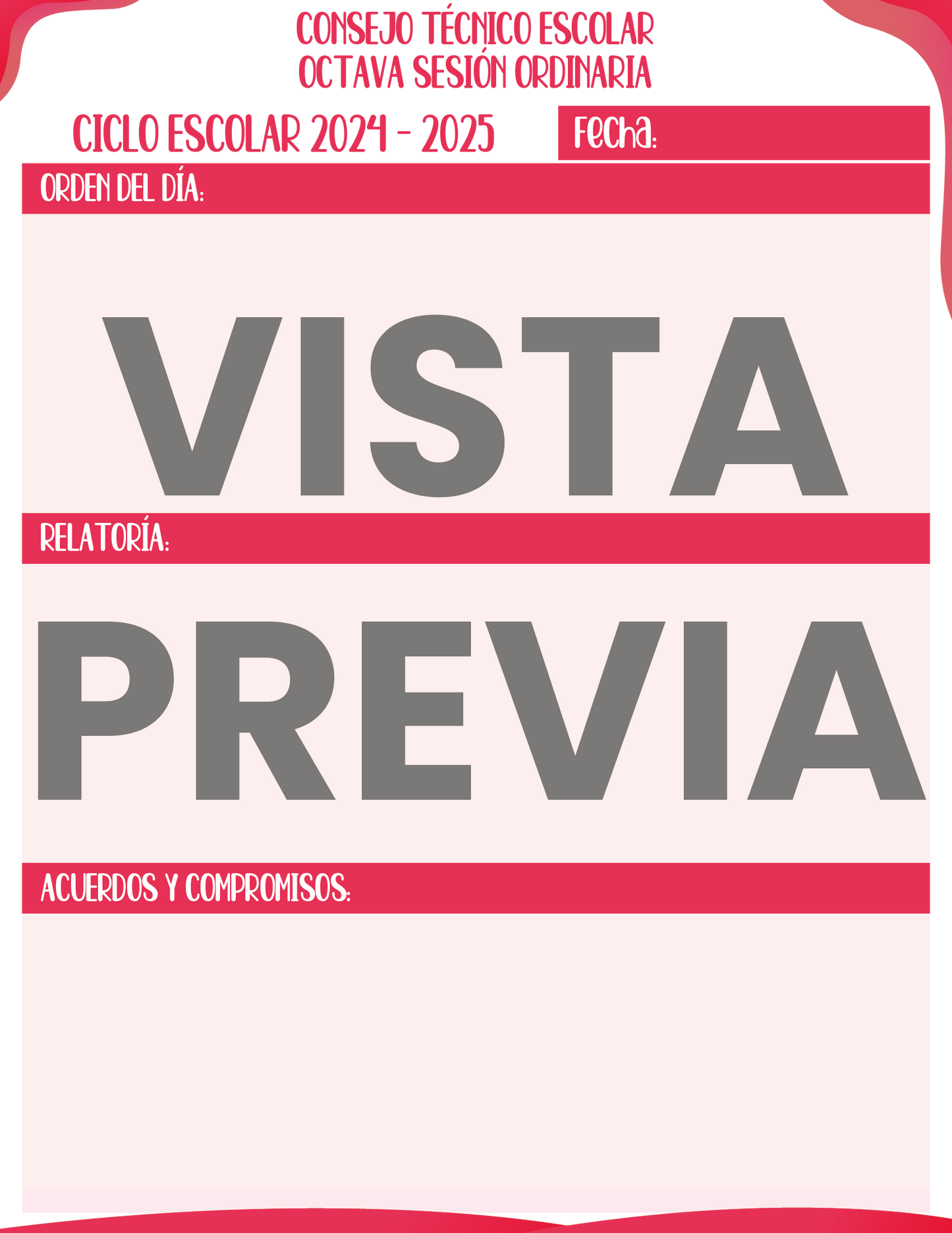 Agenda Rosa MAESTRO Preescolar Ciclo Escolar 2024 - 2025 en PDF