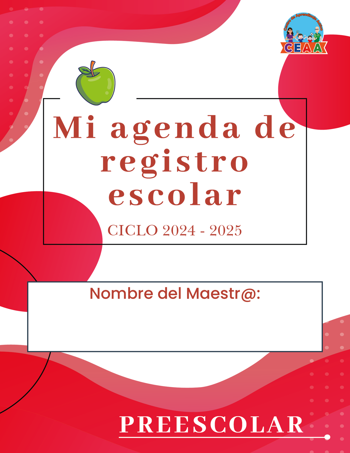 Agenda Rosa MAESTRO Preescolar Ciclo Escolar 2024 - 2025 en PDF