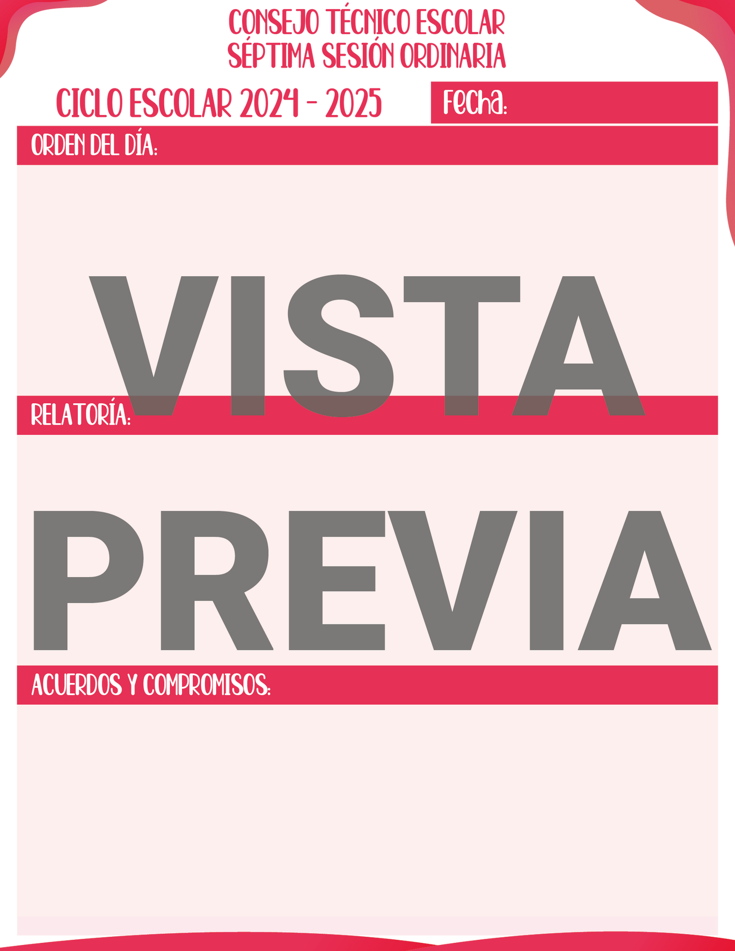 Agenda Rosa DIRECTOR Preescolar Ciclo Escolar 2024 - 2025 en PDF