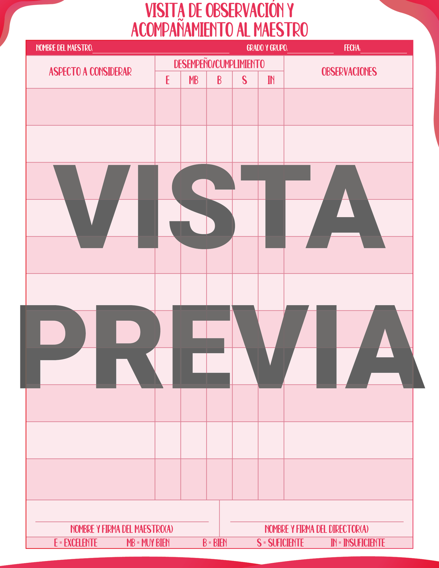 Agenda Rosa DIRECTOR Preescolar Ciclo Escolar 2024 - 2025 en PDF