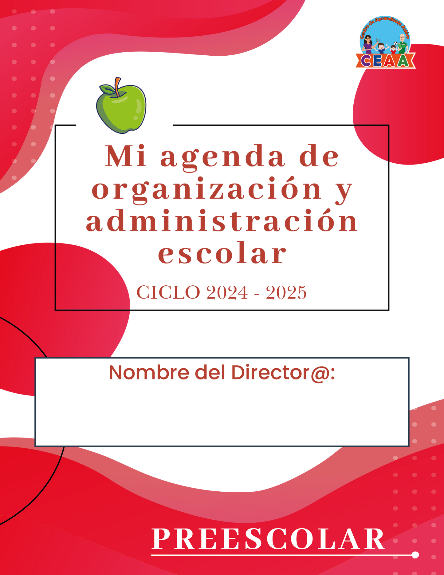 Agenda Rosa DIRECTOR Preescolar Ciclo Escolar 2024 - 2025 en PDF