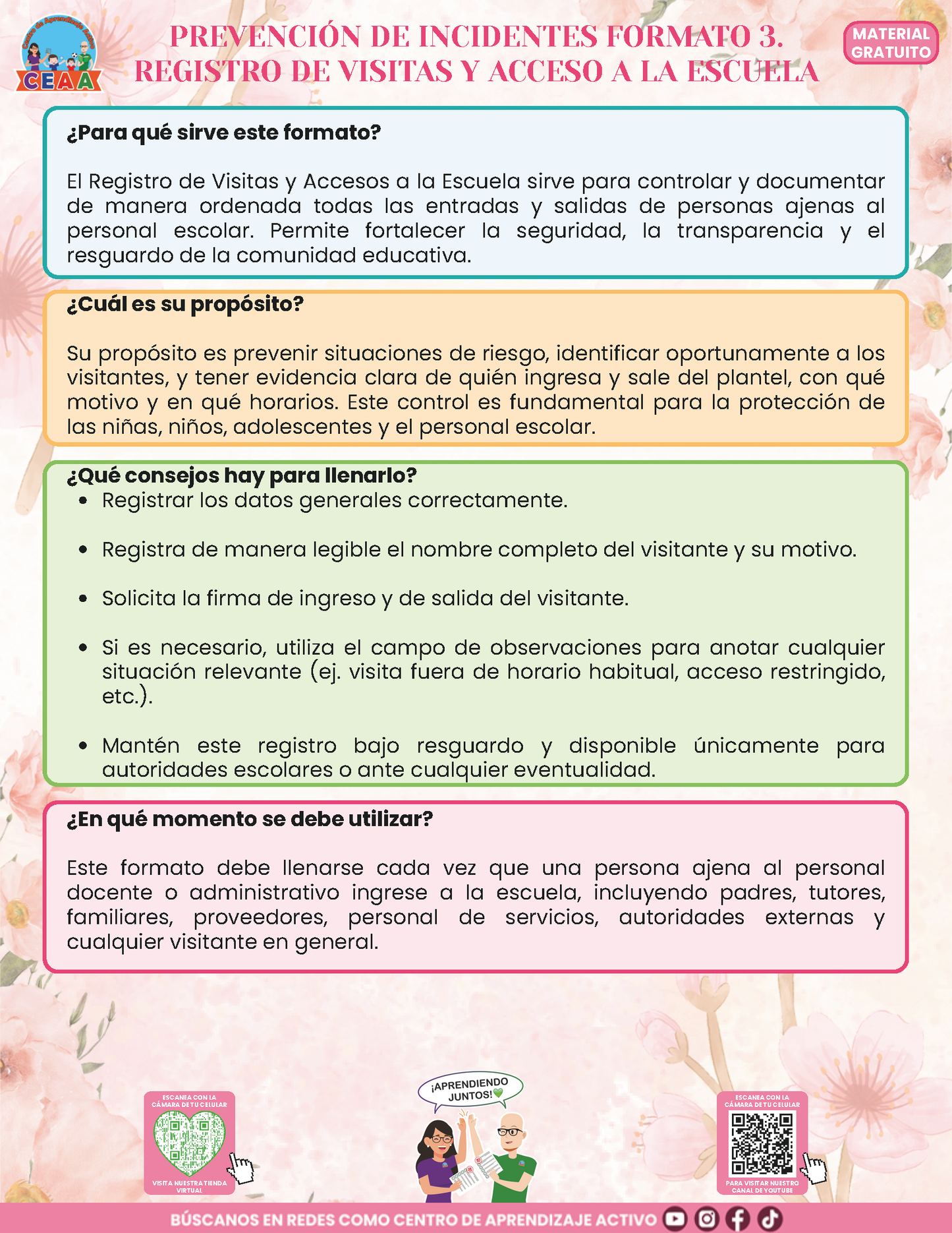 BITÁCORA PARA LA PREVENCIÓN, REGISTRO Y ATENCIÓN DE INCIDENCIAS Y ACOSO ESCOLAR en PDF Versión 3