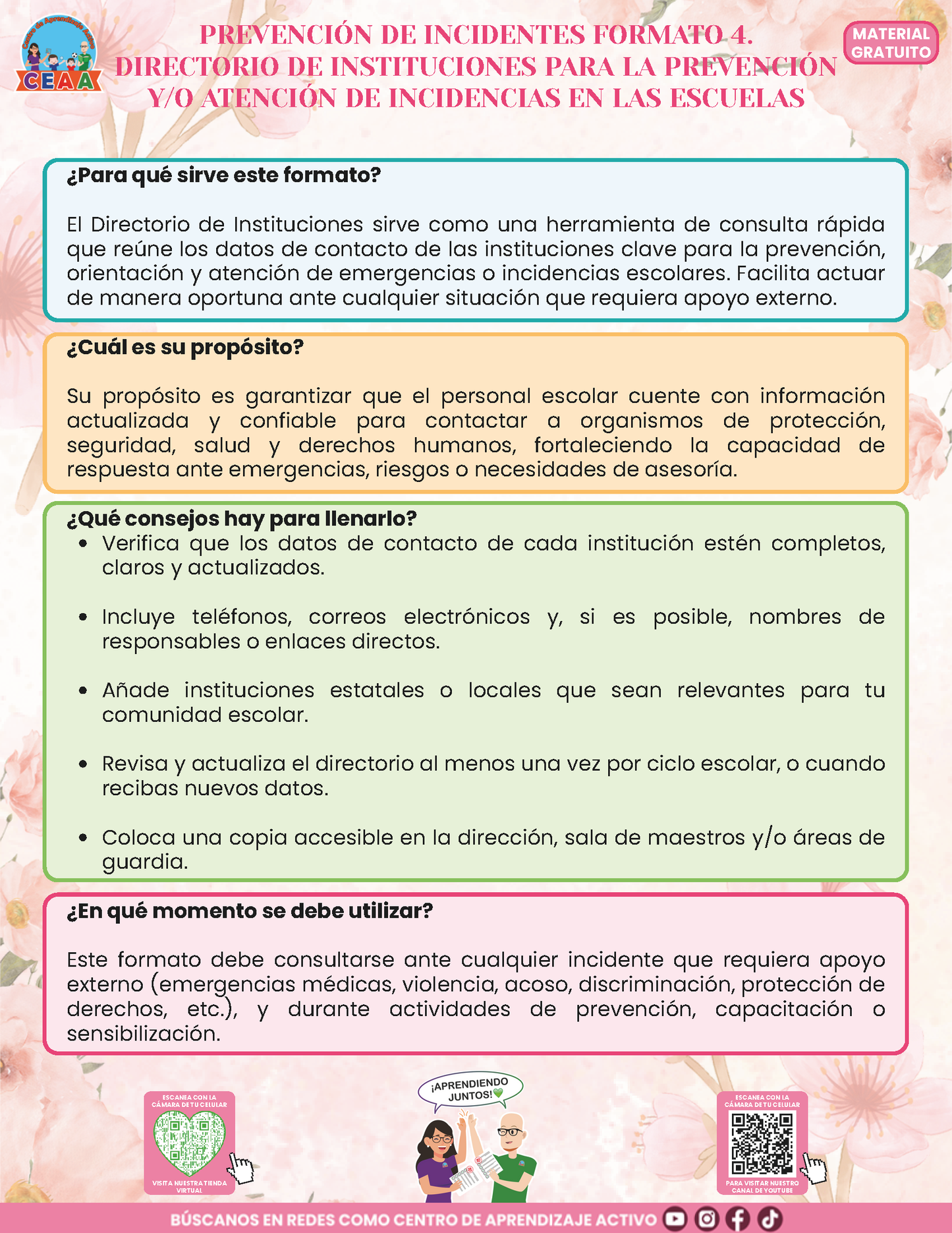 BITÁCORA PARA LA PREVENCIÓN, REGISTRO Y ATENCIÓN DE INCIDENCIAS Y ACOSO ESCOLAR en PDF Versión 3