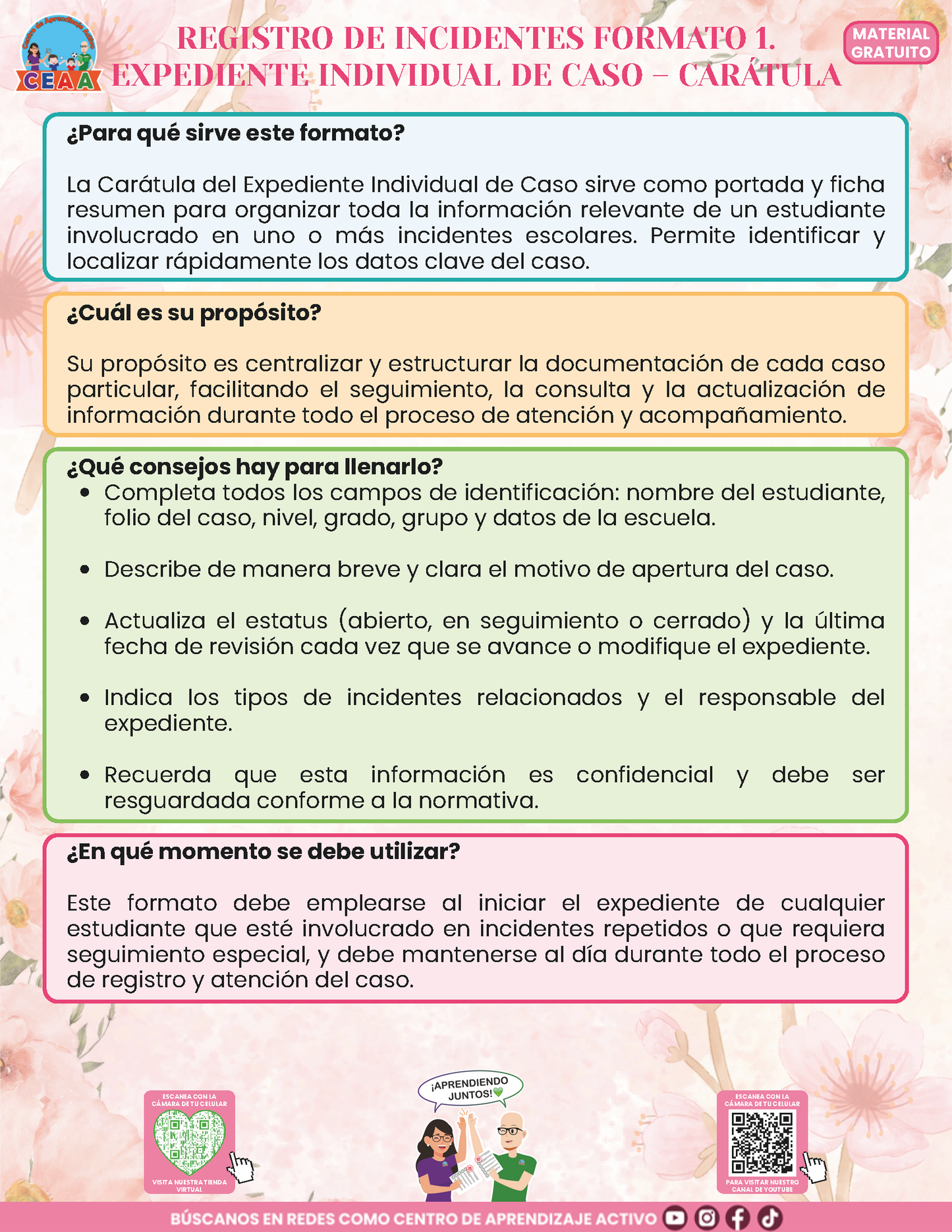 BITÁCORA PARA LA PREVENCIÓN, REGISTRO Y ATENCIÓN DE INCIDENCIAS Y ACOSO ESCOLAR en PDF Versión 3