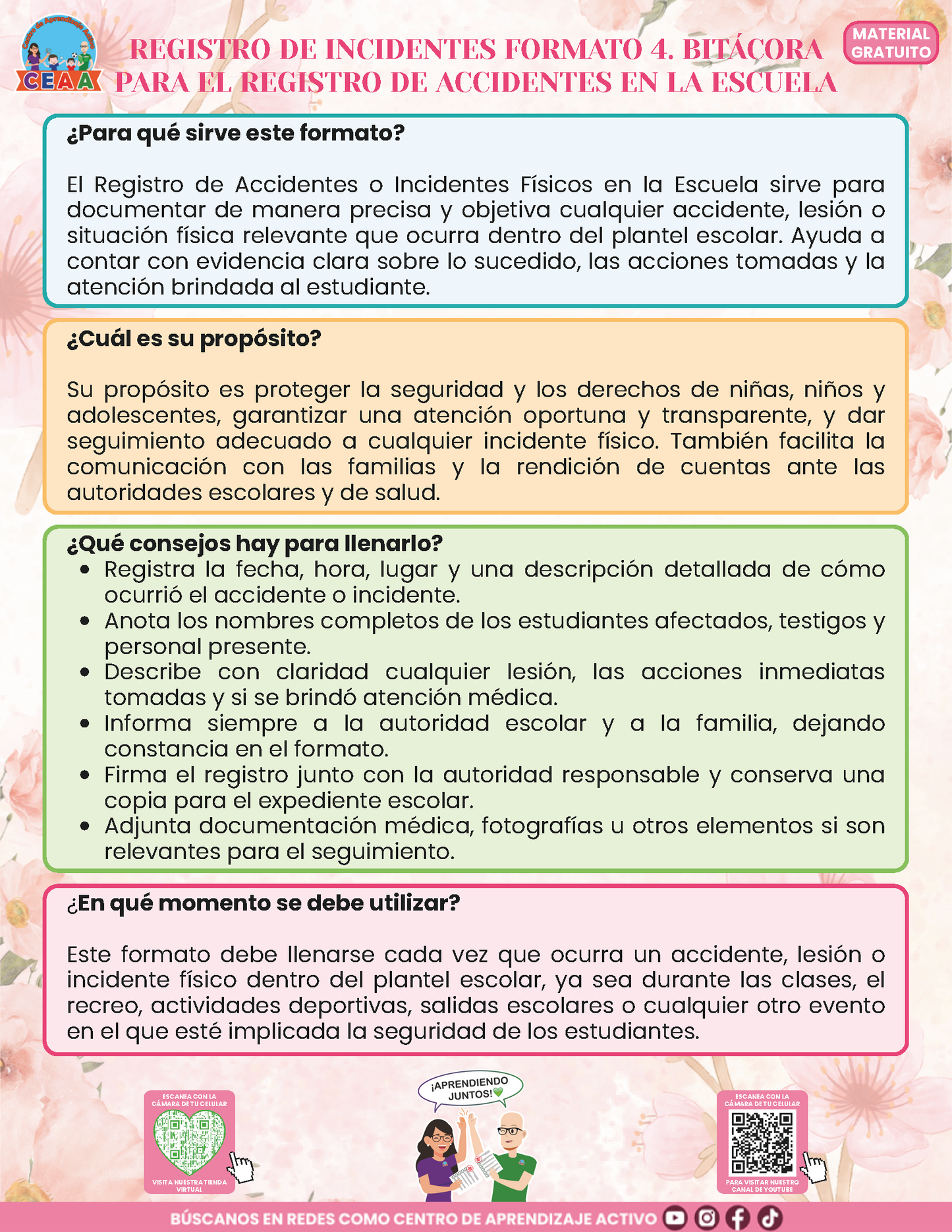 BITÁCORA PARA LA PREVENCIÓN, REGISTRO Y ATENCIÓN DE INCIDENCIAS Y ACOSO ESCOLAR en PDF Versión 3