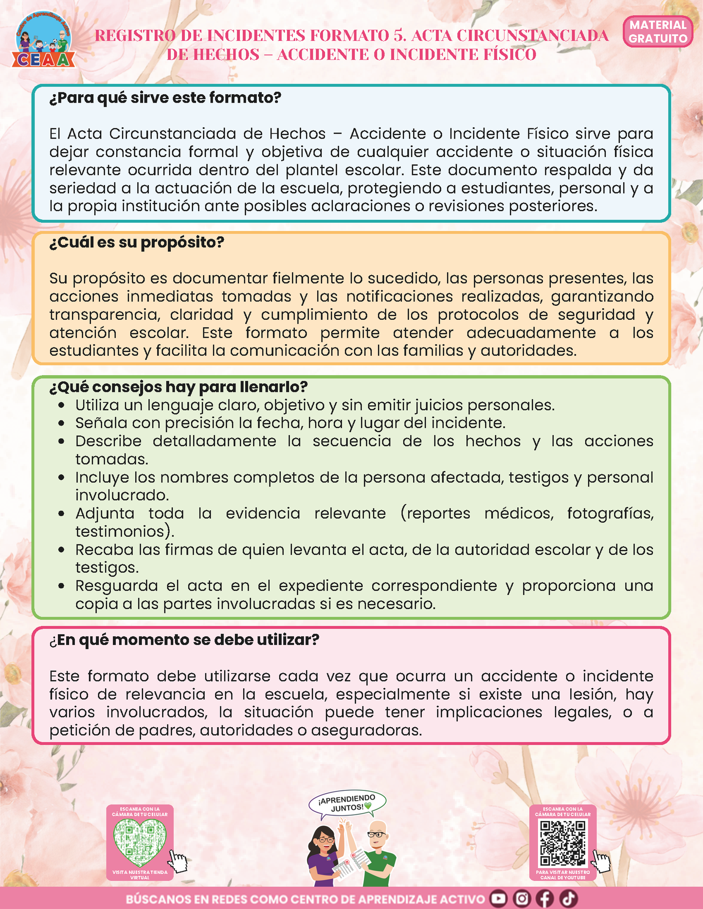 BITÁCORA PARA LA PREVENCIÓN, REGISTRO Y ATENCIÓN DE INCIDENCIAS Y ACOSO ESCOLAR en PDF Versión 3