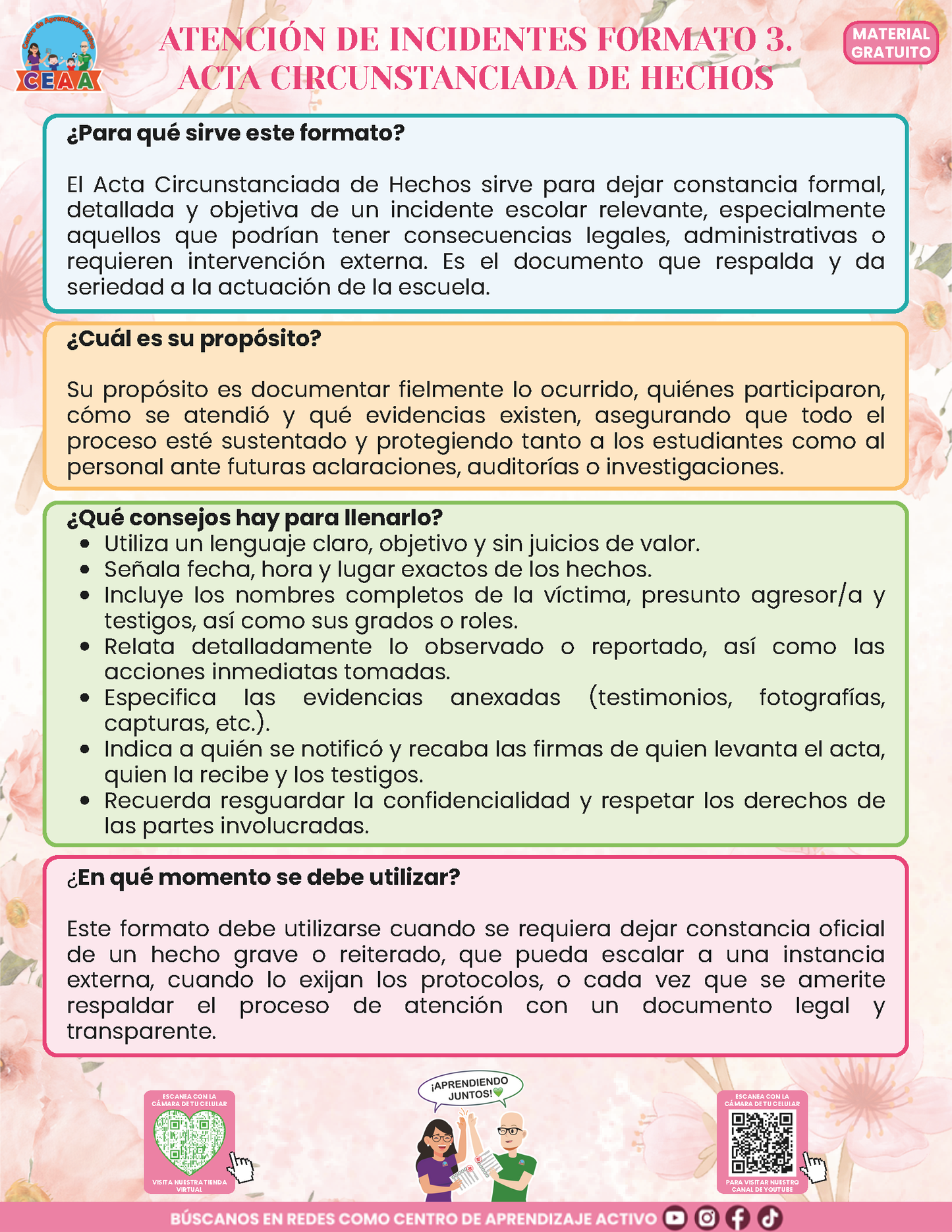 BITÁCORA PARA LA PREVENCIÓN, REGISTRO Y ATENCIÓN DE INCIDENCIAS Y ACOSO ESCOLAR en PDF Versión 3