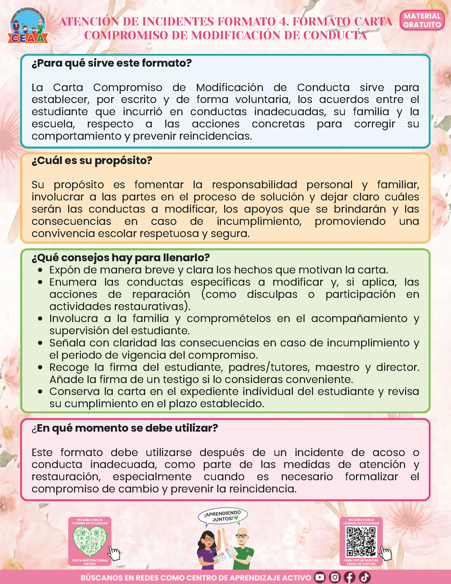 BITÁCORA PARA LA PREVENCIÓN, REGISTRO Y ATENCIÓN DE INCIDENCIAS Y ACOSO ESCOLAR en PDF Versión 3