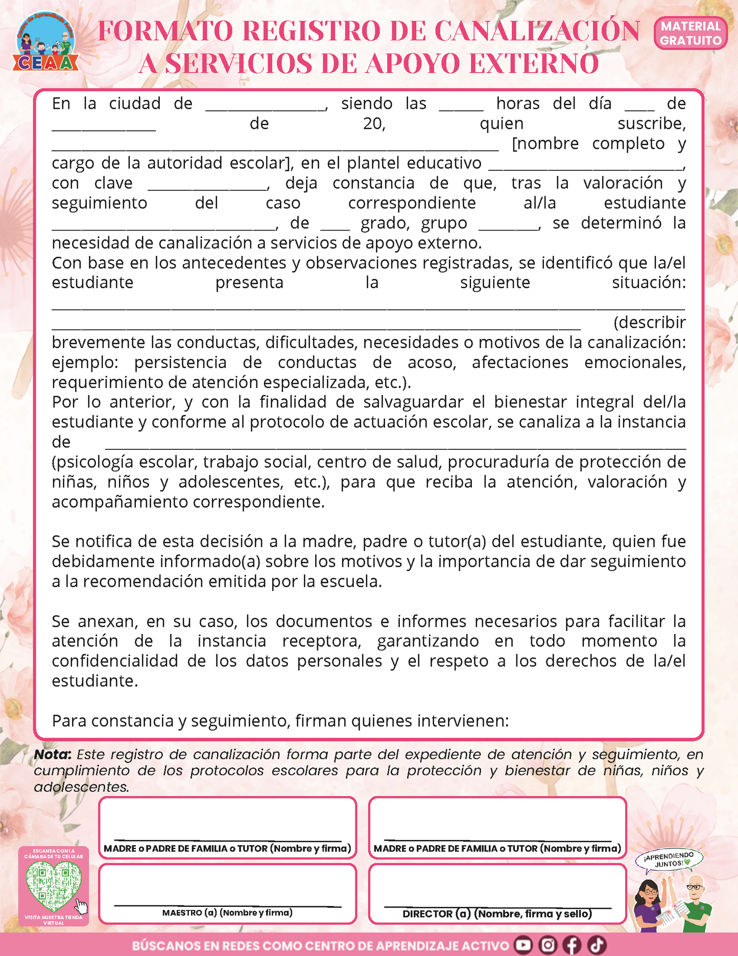 BITÁCORA PARA LA PREVENCIÓN, REGISTRO Y ATENCIÓN DE INCIDENCIAS Y ACOSO ESCOLAR en PDF Versión 3