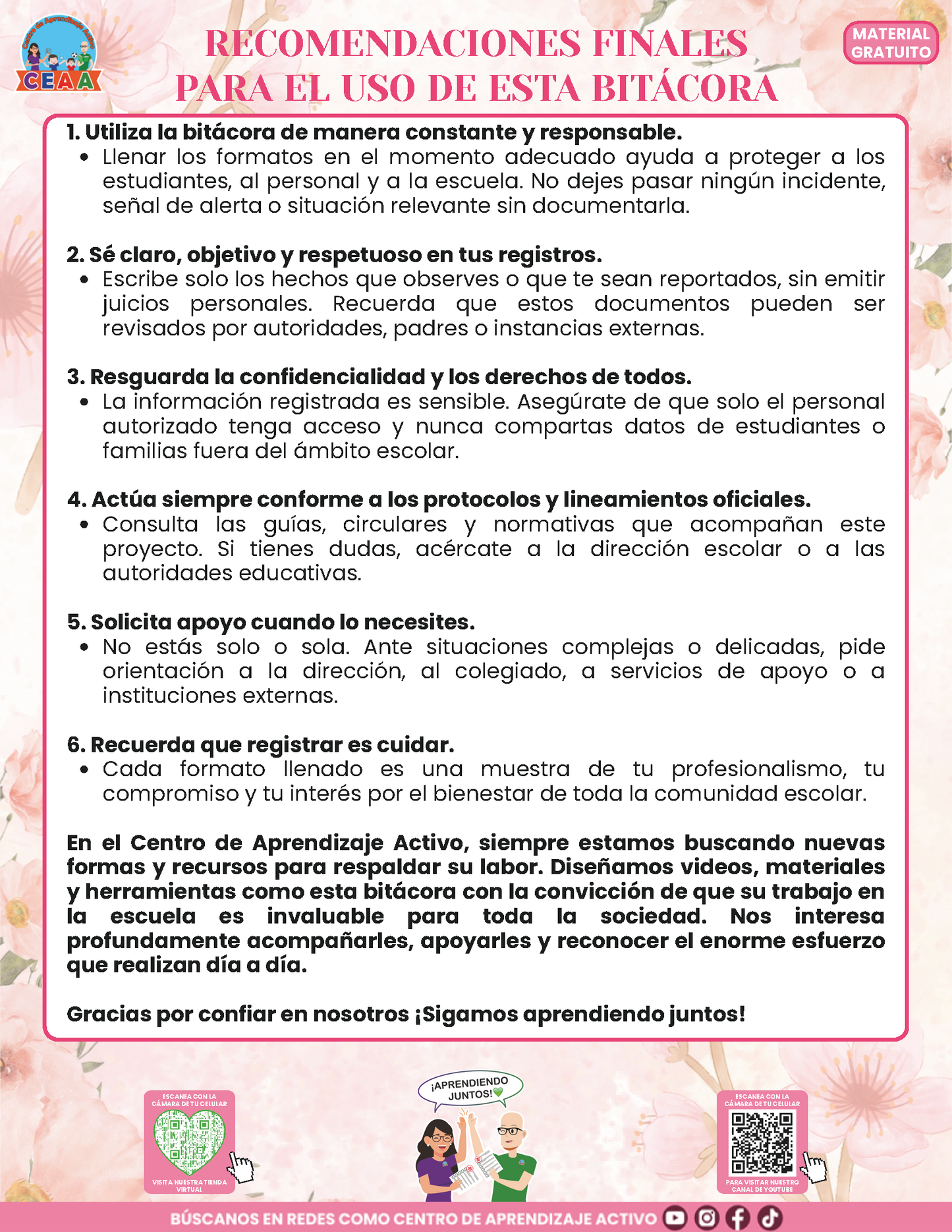 BITÁCORA PARA LA PREVENCIÓN, REGISTRO Y ATENCIÓN DE INCIDENCIAS Y ACOSO ESCOLAR en PDF Versión 3