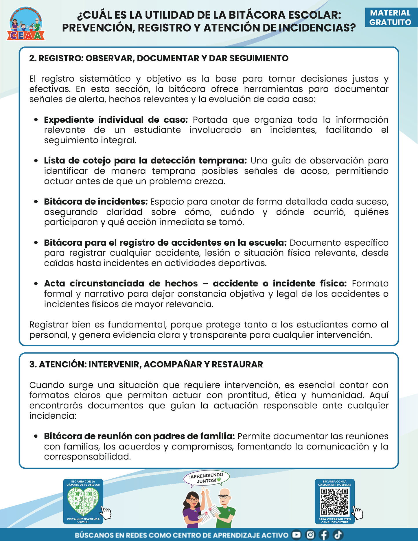 BITÁCORA PARA LA PREVENCIÓN, REGISTRO Y ATENCIÓN DE INCIDENCIAS Y ACOSO ESCOLAR en PDF Versión 2