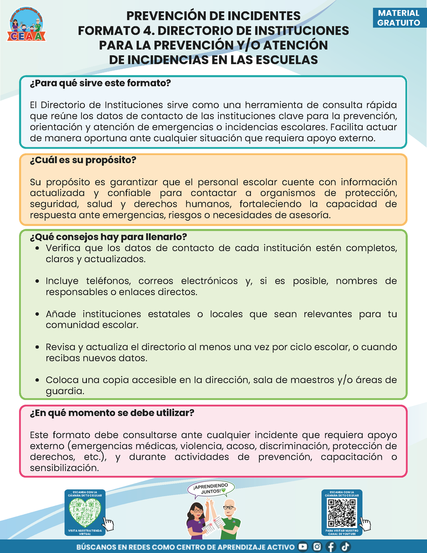BITÁCORA PARA LA PREVENCIÓN, REGISTRO Y ATENCIÓN DE INCIDENCIAS Y ACOSO ESCOLAR en PDF Versión 2