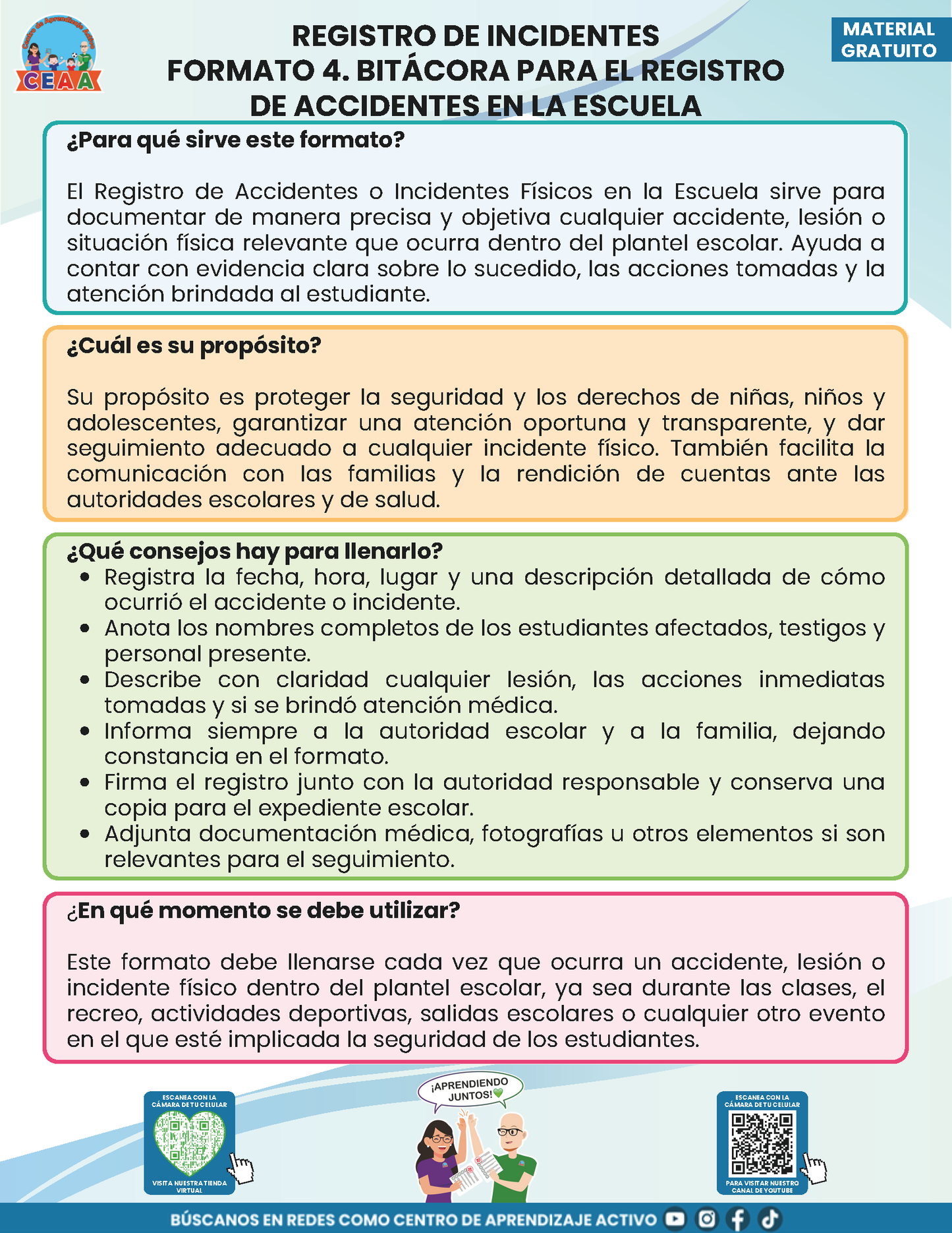 BITÁCORA PARA LA PREVENCIÓN, REGISTRO Y ATENCIÓN DE INCIDENCIAS Y ACOSO ESCOLAR en PDF Versión 2