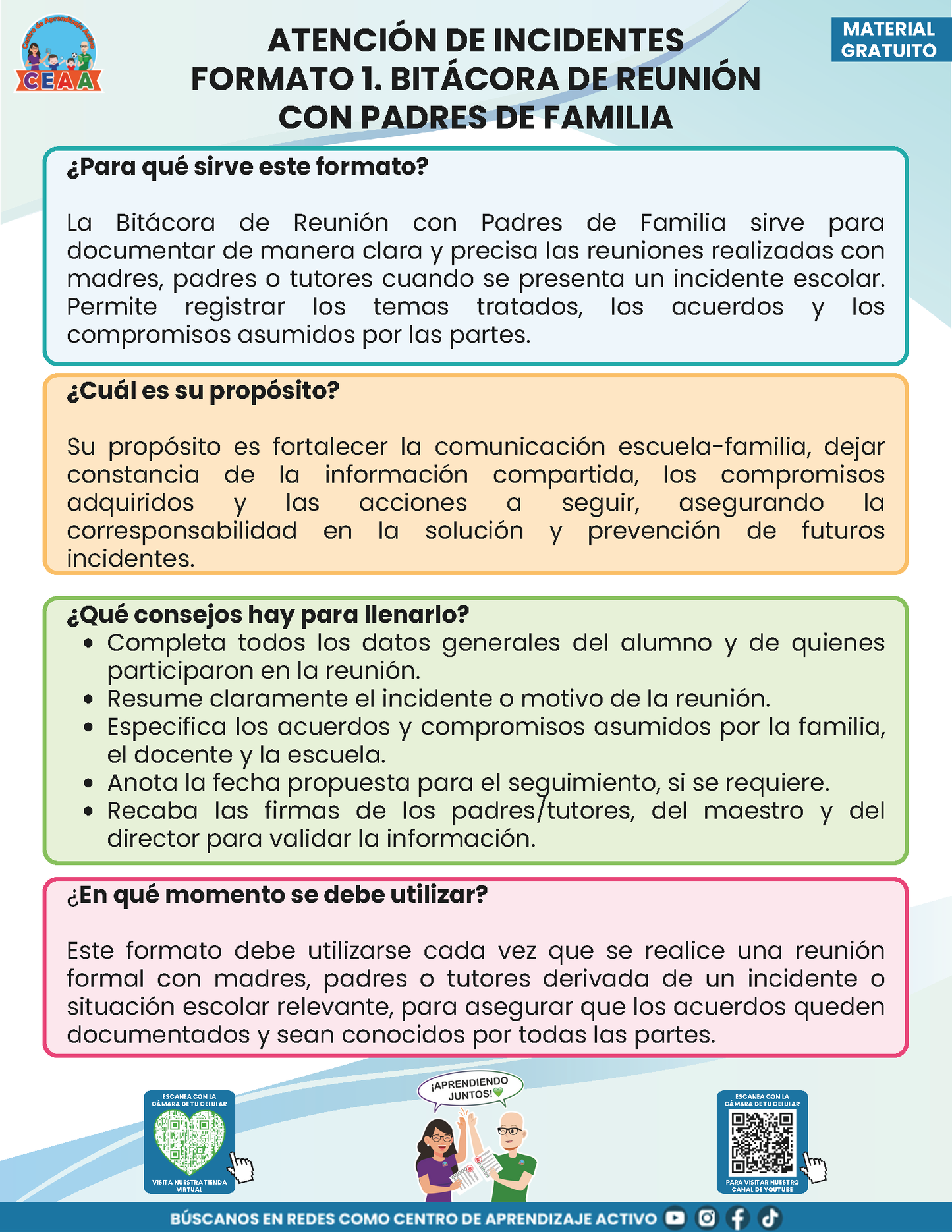 BITÁCORA PARA LA PREVENCIÓN, REGISTRO Y ATENCIÓN DE INCIDENCIAS Y ACOSO ESCOLAR en PDF Versión 2