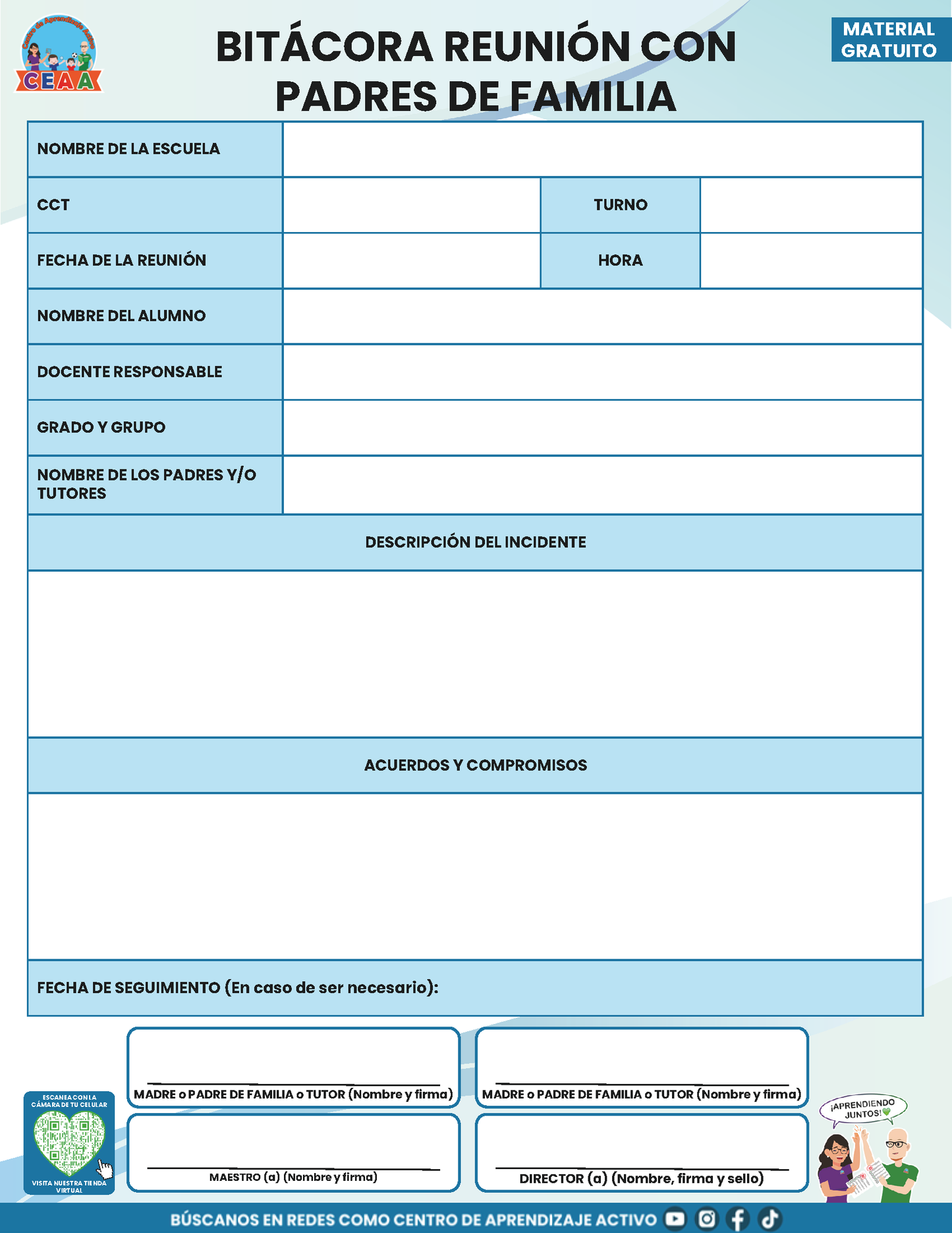 BITÁCORA PARA LA PREVENCIÓN, REGISTRO Y ATENCIÓN DE INCIDENCIAS Y ACOSO ESCOLAR en PDF Versión 2