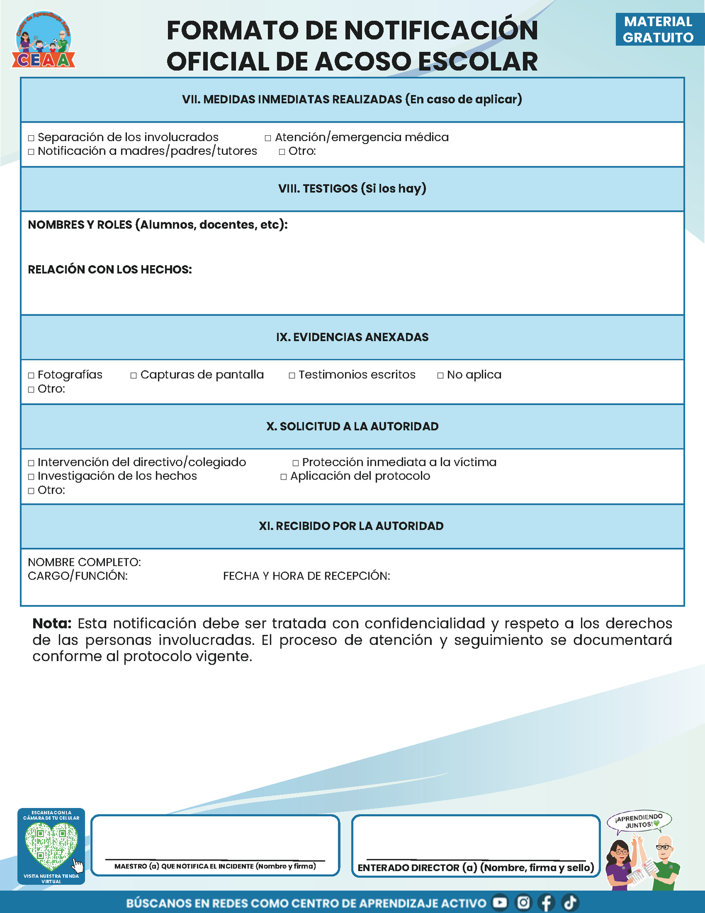 BITÁCORA PARA LA PREVENCIÓN, REGISTRO Y ATENCIÓN DE INCIDENCIAS Y ACOSO ESCOLAR en PDF Versión 2