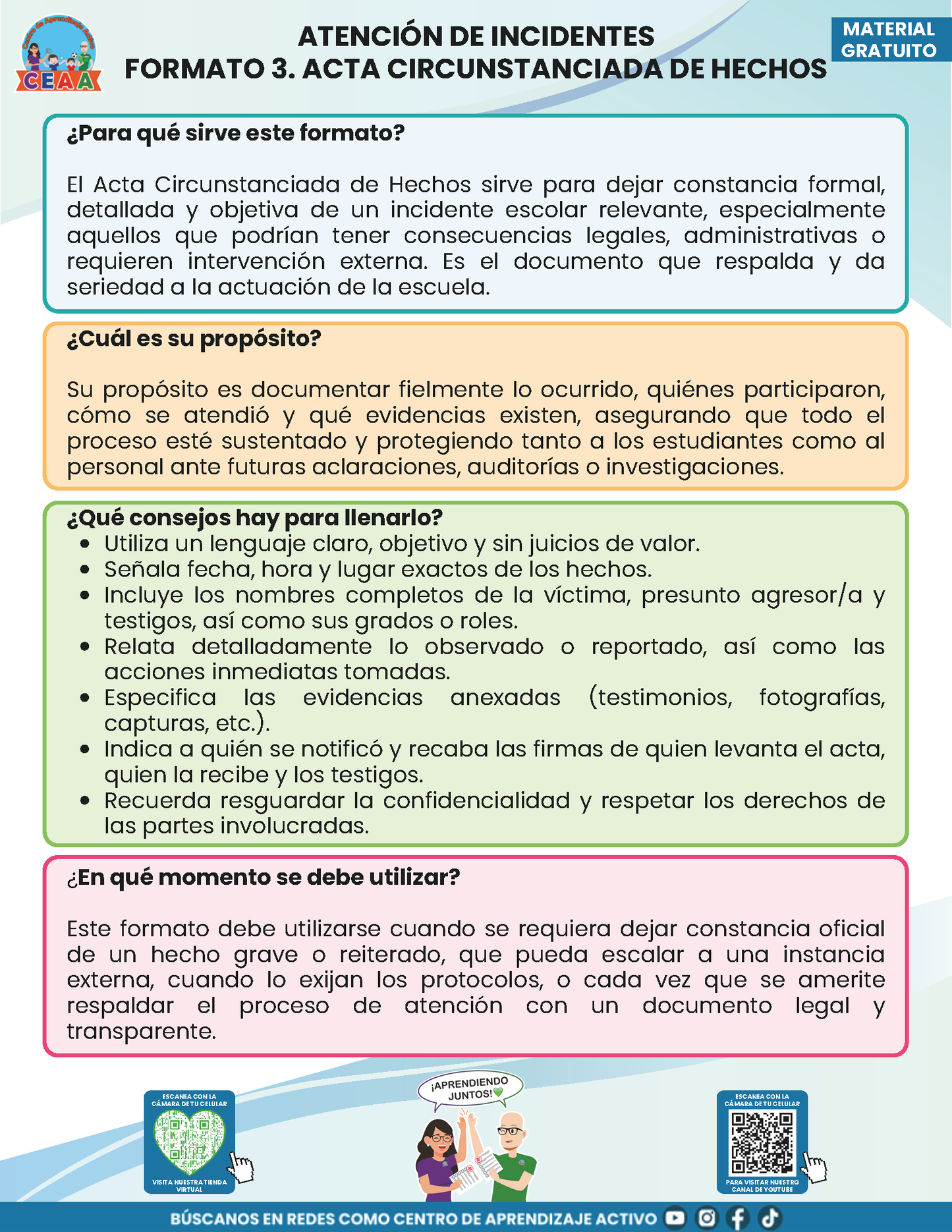 BITÁCORA PARA LA PREVENCIÓN, REGISTRO Y ATENCIÓN DE INCIDENCIAS Y ACOSO ESCOLAR en PDF Versión 2