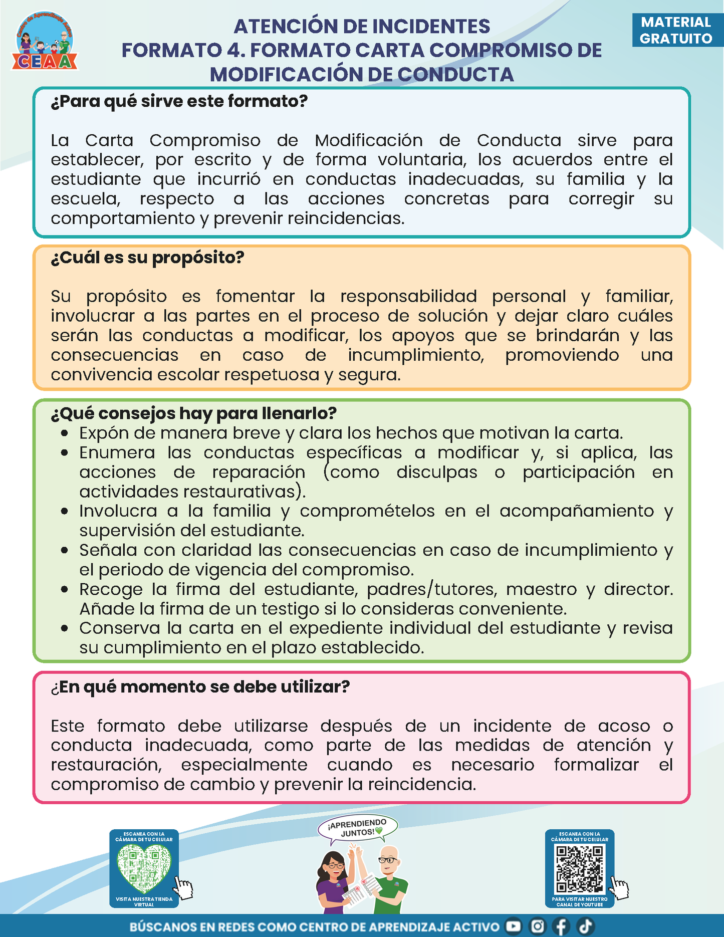 BITÁCORA PARA LA PREVENCIÓN, REGISTRO Y ATENCIÓN DE INCIDENCIAS Y ACOSO ESCOLAR en PDF Versión 2