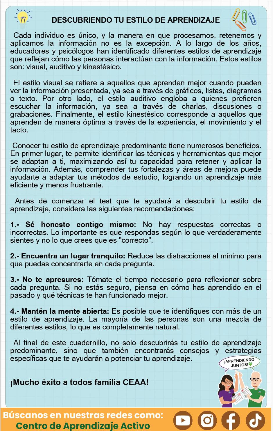 eBook TEST ¿Cuál es tu estilo de aprendizaje?