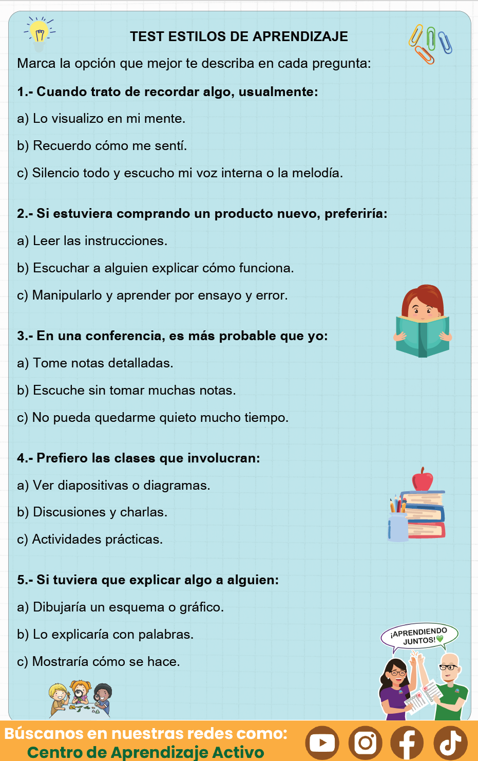 eBook TEST ¿Cuál es tu estilo de aprendizaje?