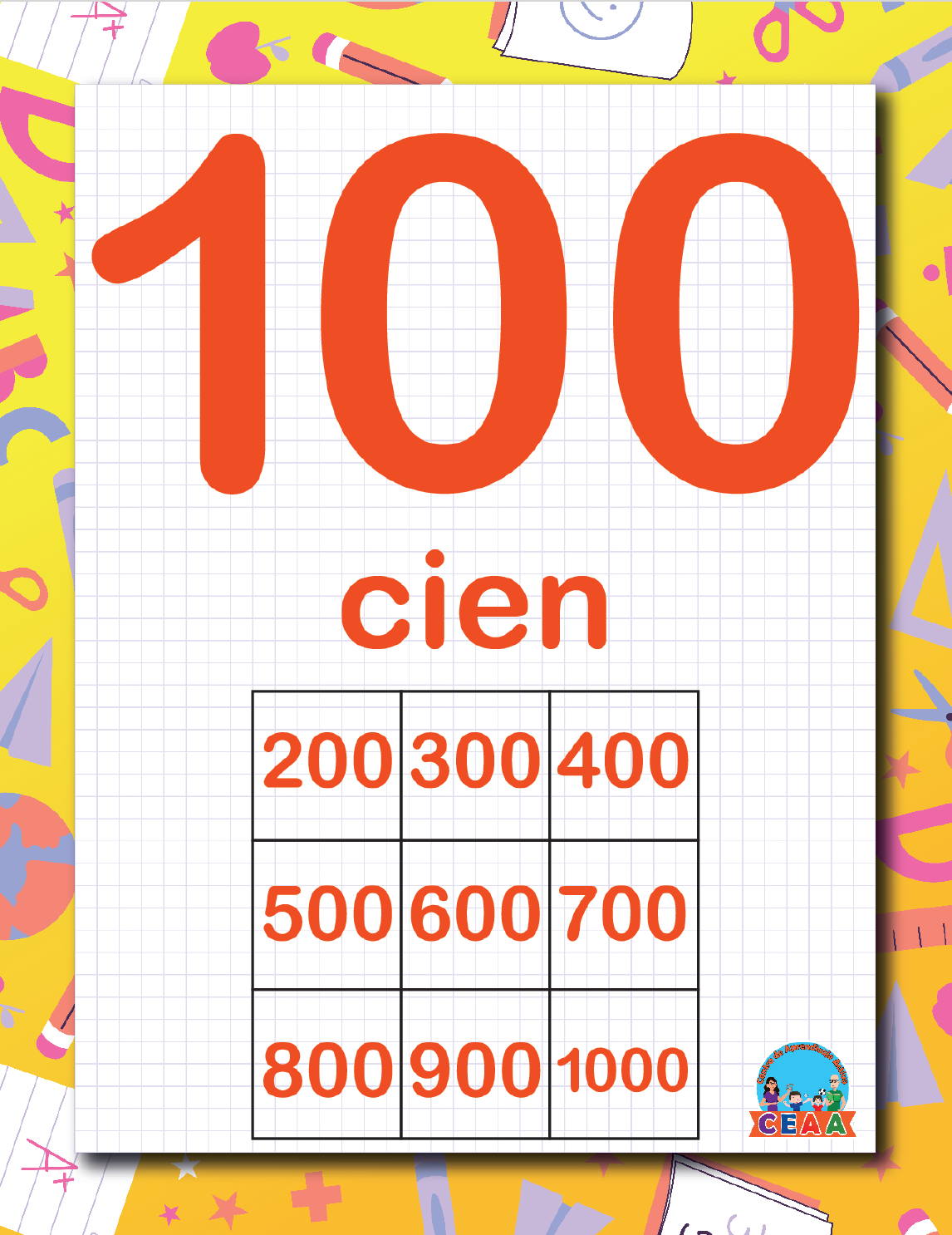 Números hasta el 100 en PDF