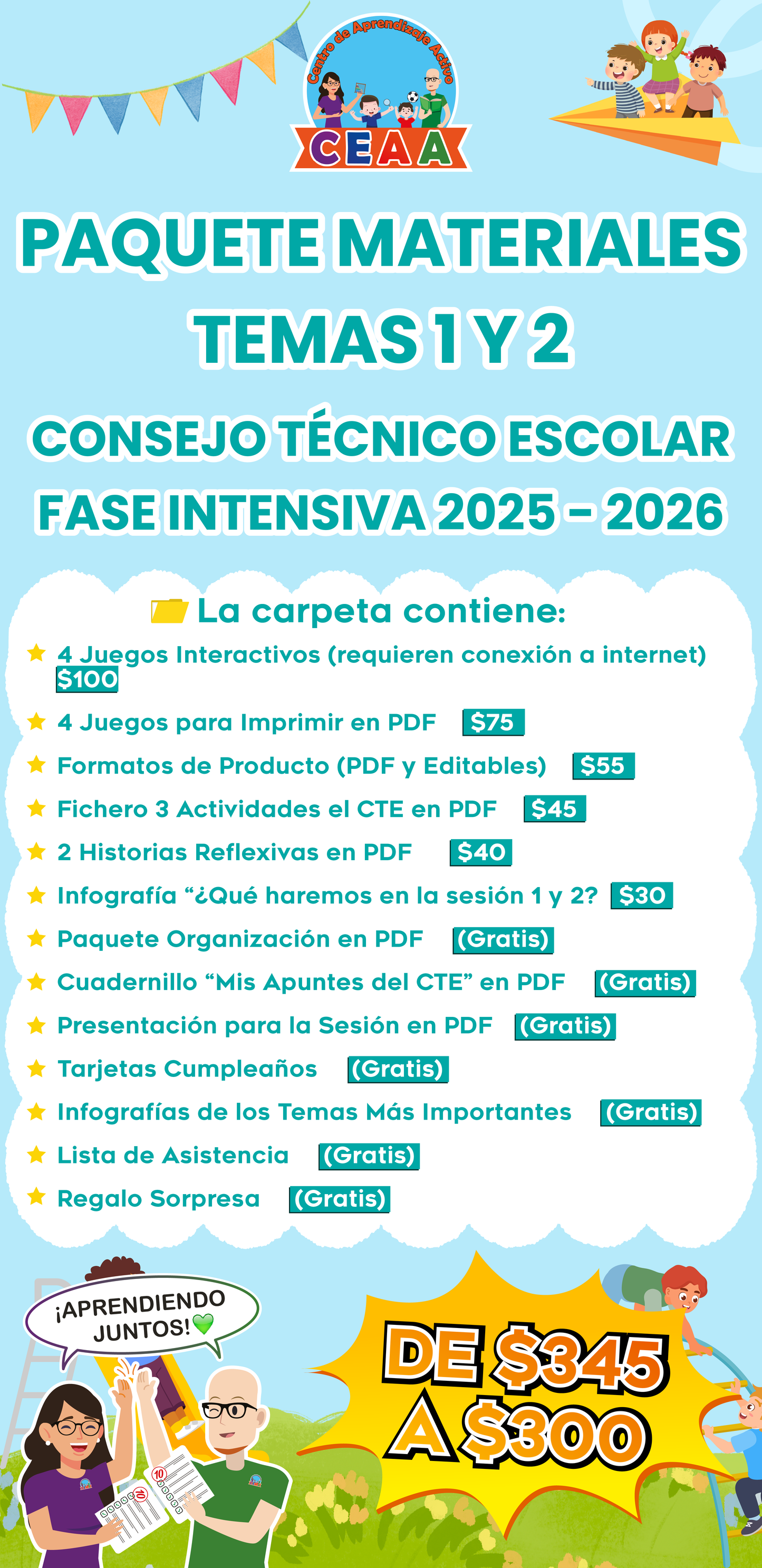 Paquete Completo Materiales CTE Fase Intensiva TEMAS 1 y 2