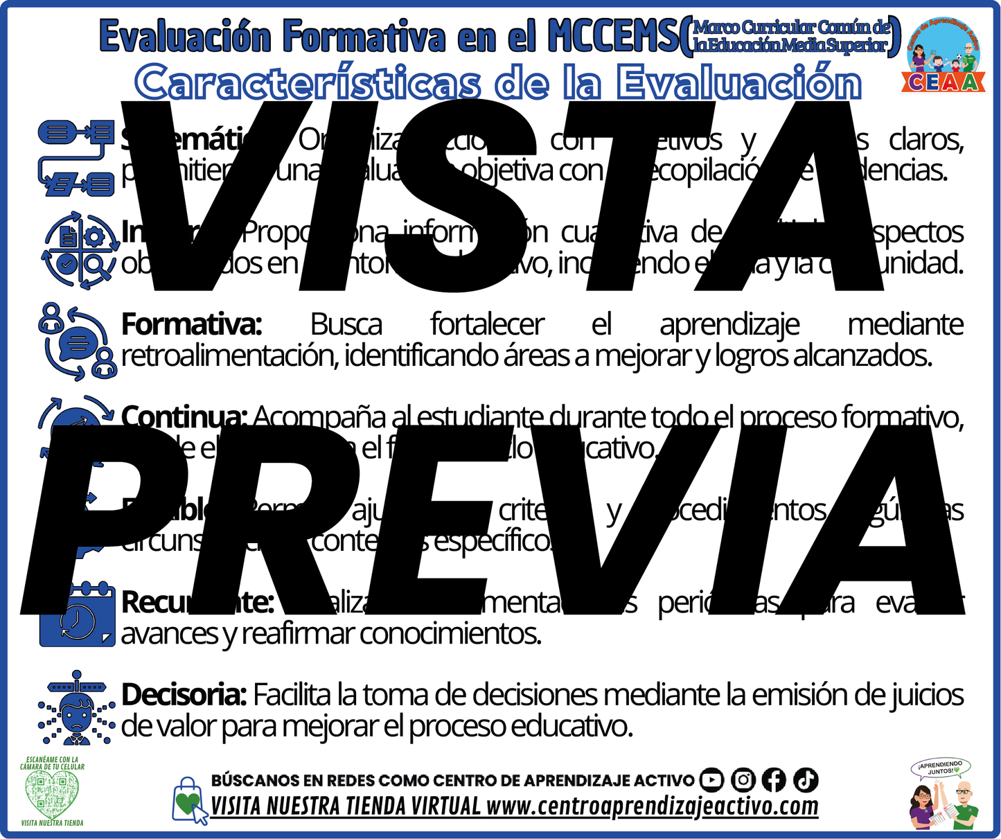 Infografía Evaluación Formativa En El MCCEMS - Características de la Evaluación