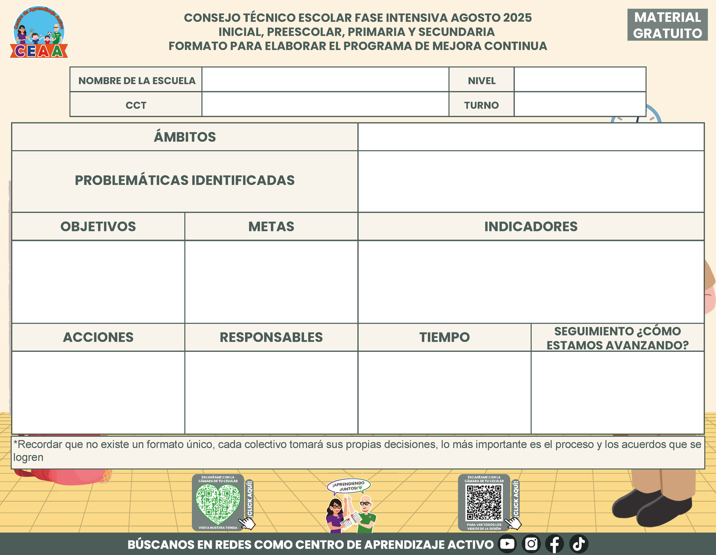 FORMATO PARA ELABORAR EL PROGRAMA DE MEJORA CONTINUA en PDF